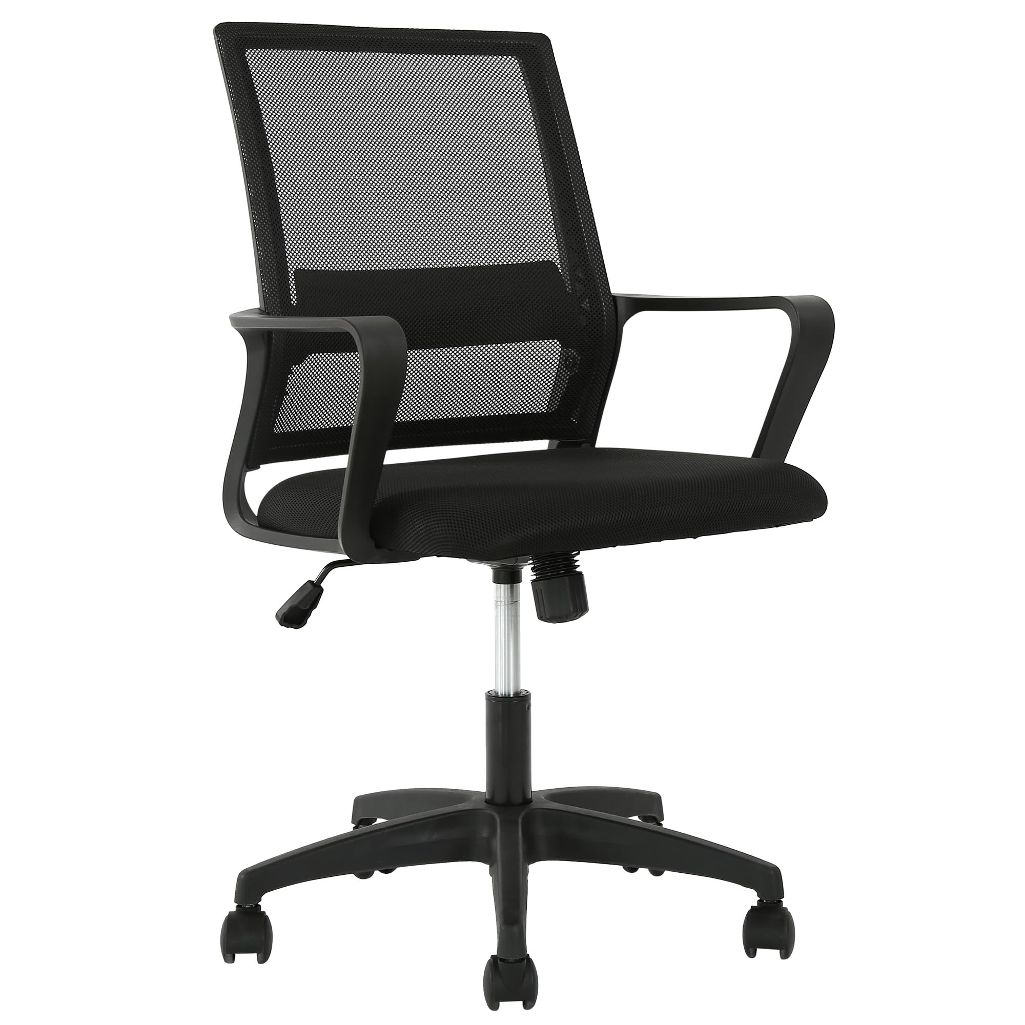 PayLessHereOffice Chair Computer Chair Ergonomic Mesh Chair Mid-Back Home Office Swivel Chair Modern Desk Chair with Wheels Armrests Lumbar Support (Black)