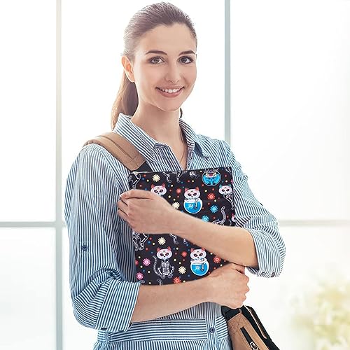 Miniatura 6 de Día de los Muertos - Funda para libros diseño de calavera de Dia De Los Muertos para libros de tapa dura con cremallera 11 x 85 pulgadas