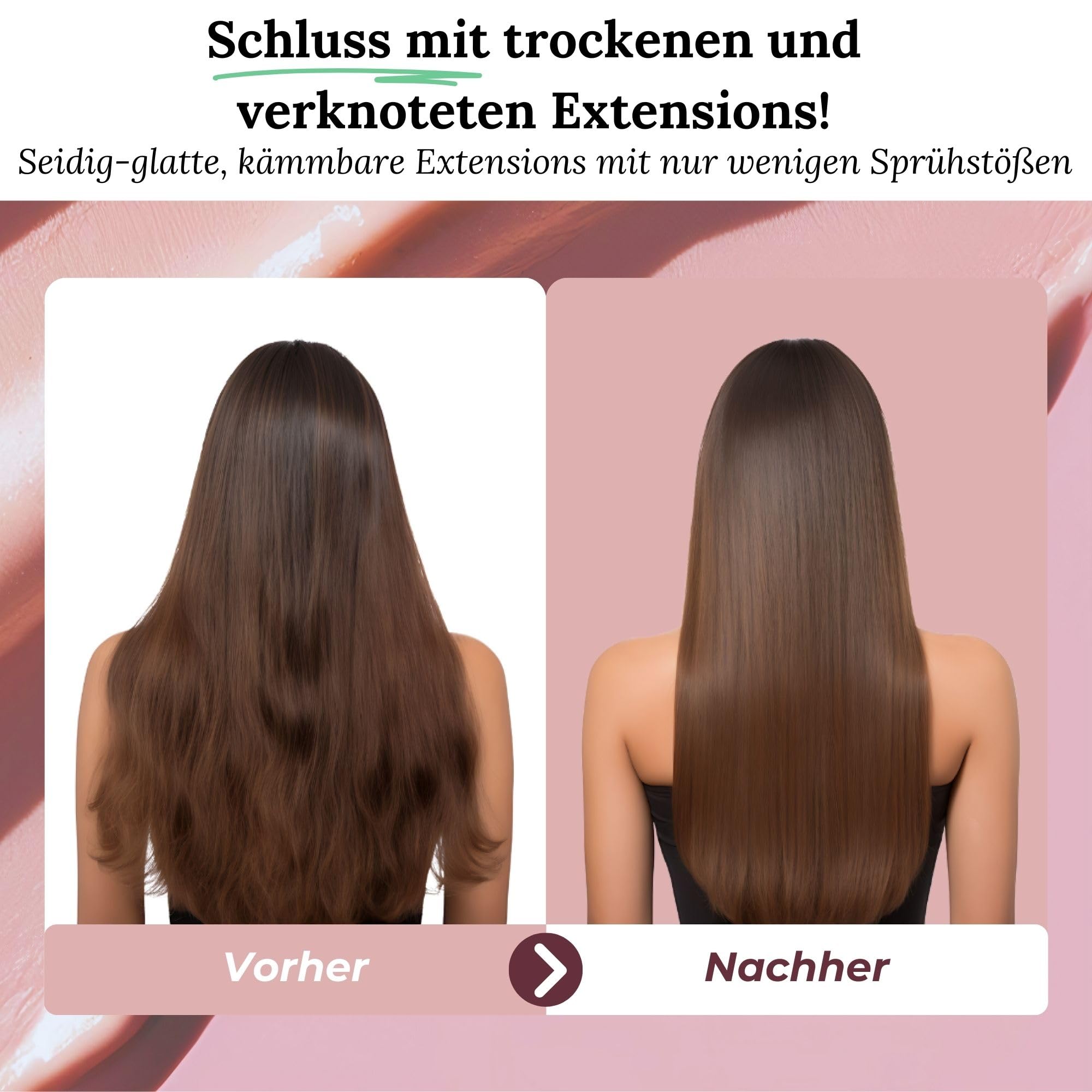 2-Phasen Spray Pflege für Extensions Echthaar | Hochkonzentriertes Keratin, Collagen & B5 | Schutz & Glanz für Tape Extensions Echthaar | Ideal für Haarverlängerung Echthaar & Echthaar Zopf | 2Pack