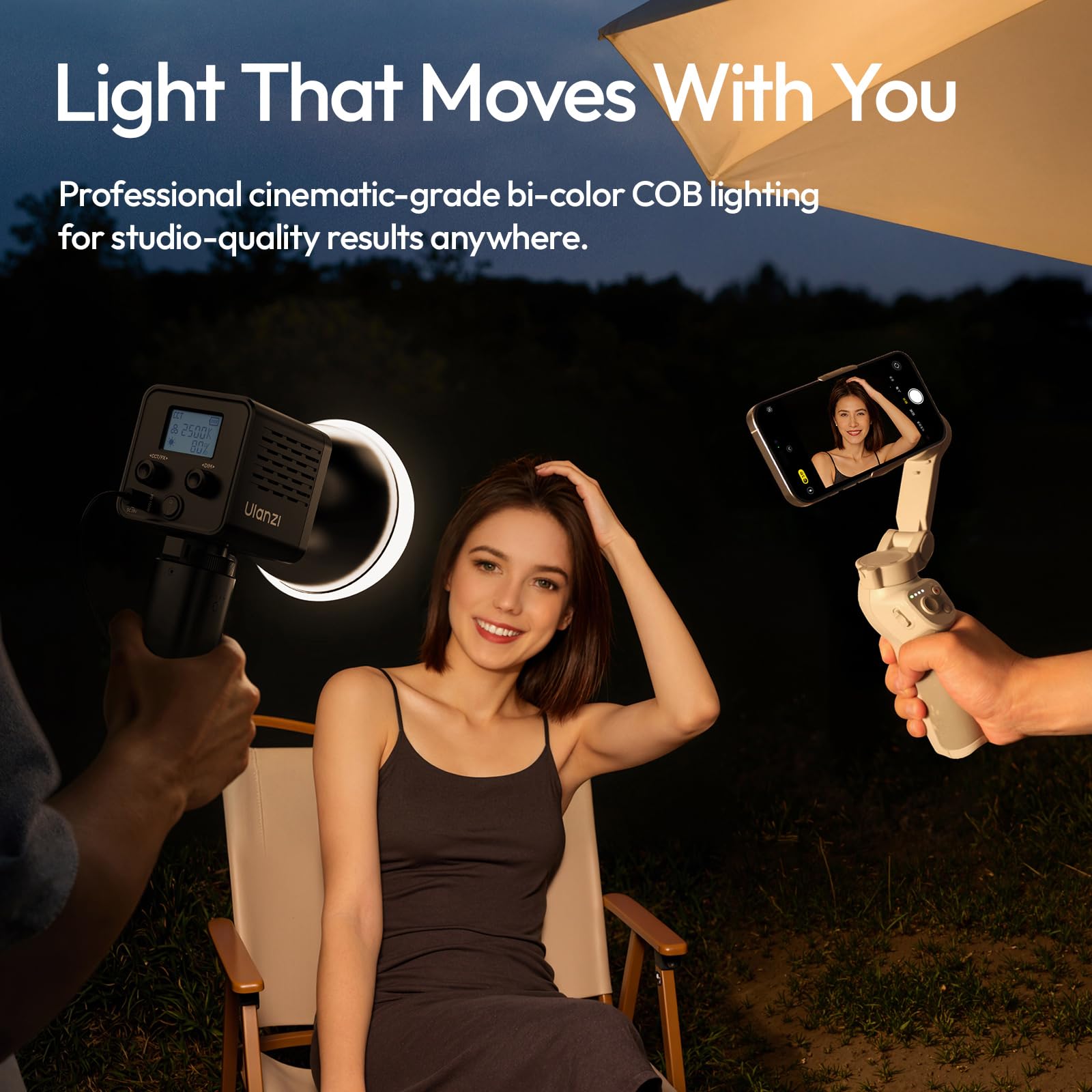 Amazon.co.jp: ULANZI C60 60W バイカラーCOBビデオライト、ミニ