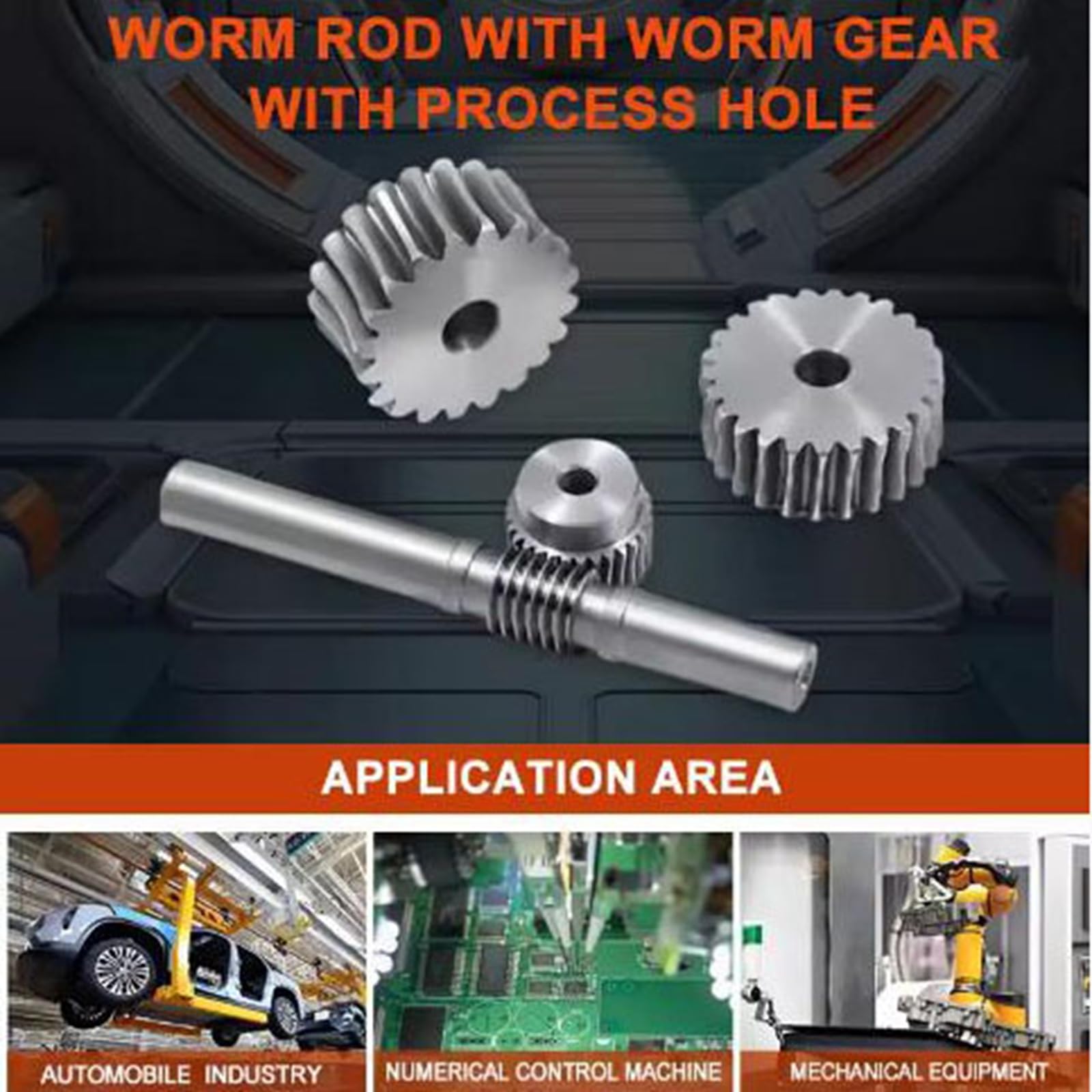Set Vite senza Fine e Ruota per Ingranaggi (Worm Gear), 1 Modulo 55 Denti, Acciaio C45, per Trasmissione di Potenza, Riparazione Macchinari e Progetti Meccanici