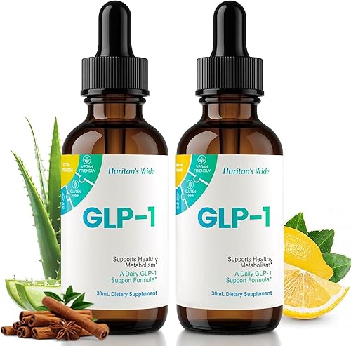 Huritan's Vride GLP-1 Gotas para Mujeres y Hombres - Suplemento GLP-1 Prémium con Berberina, Canela y Bromelaína para el Bienestar Diario - Pack de 2