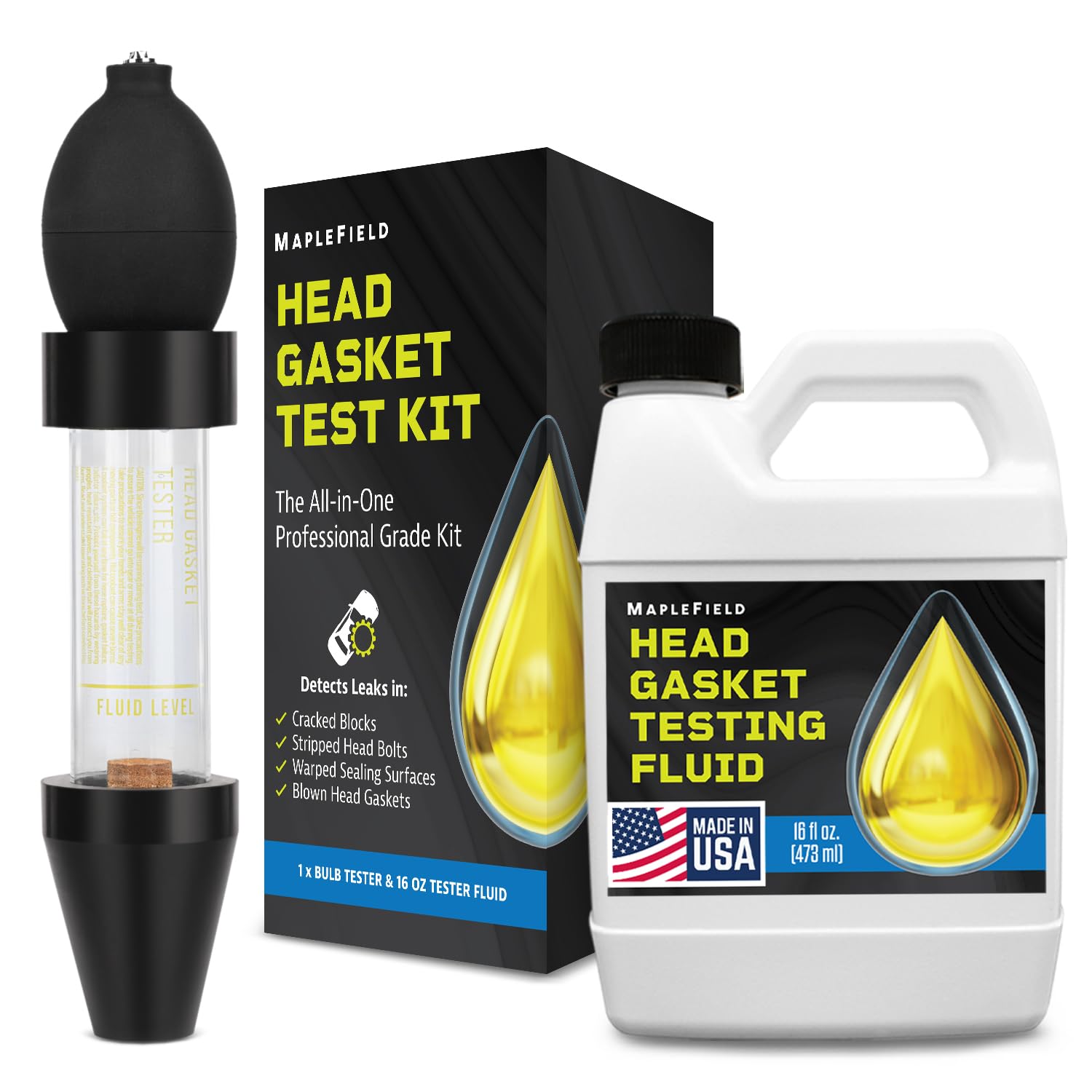 Maplefield Head Gasket Tester Kit 16 oz Quick and