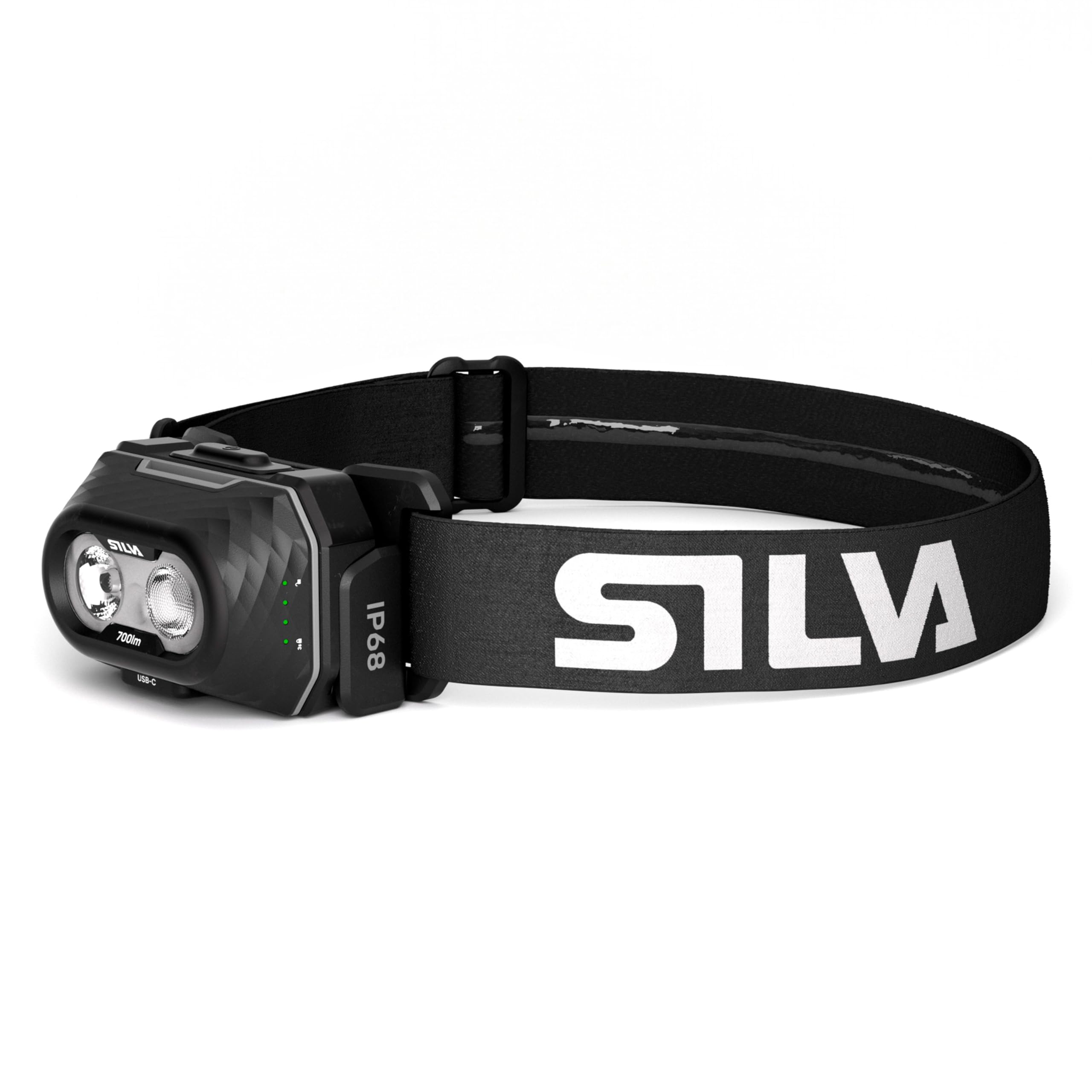 Silva Latarka czołowa zasilana bateriami, ładowalna USB-C - Explore 5-700 lumenów lampa czołowa - 4 poziomy jasności - białe, czerwone i pomarańczowe diody LED - wskaźnik baterii - Latarka czołowa do