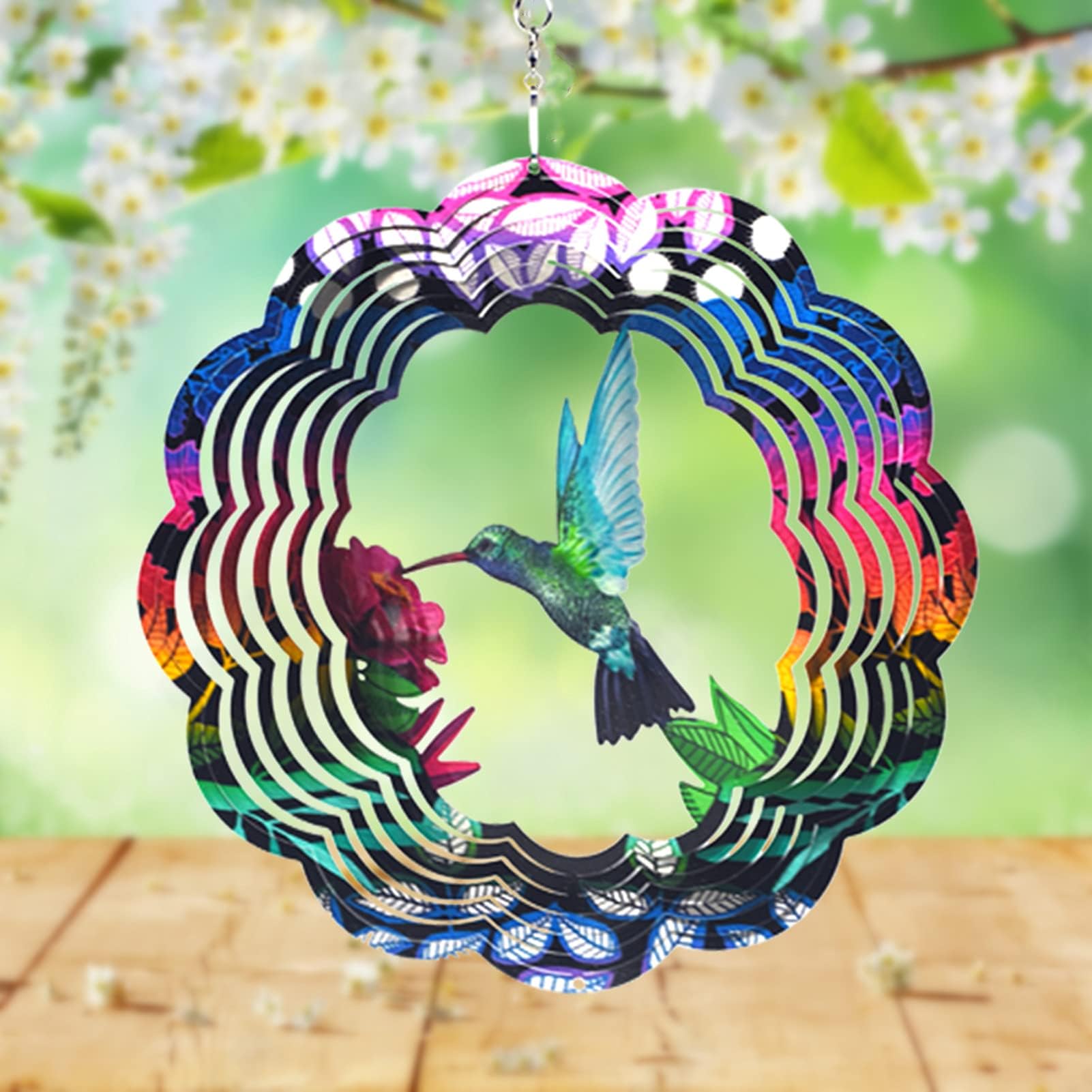 - Stainless Steel Wind Spinner- 3D Indoor Outdoor Garden Decoration Crafts Ornaments (Hummingbird)