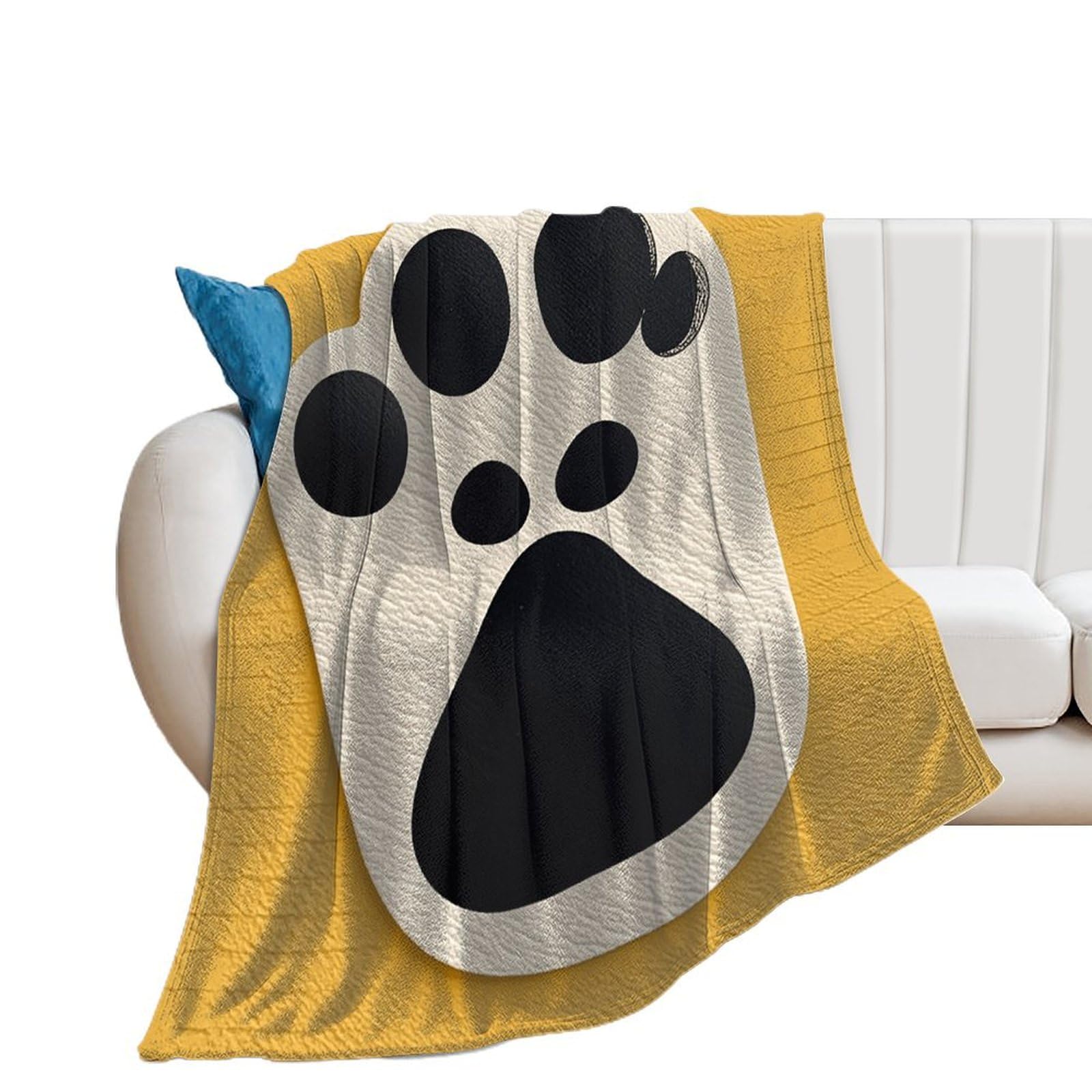 Couverture en flanelle douce à motif patte de chien pour un confort premium et durable