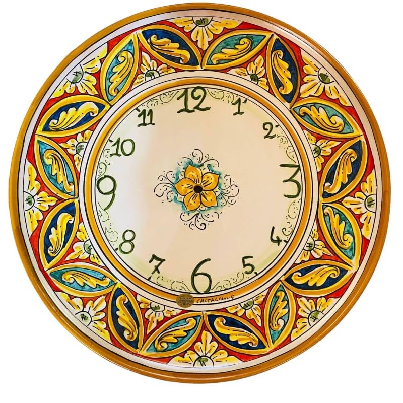 Reloj de cerámica Caltagirone SICILIA BEDDA CAPACI de 45 cm