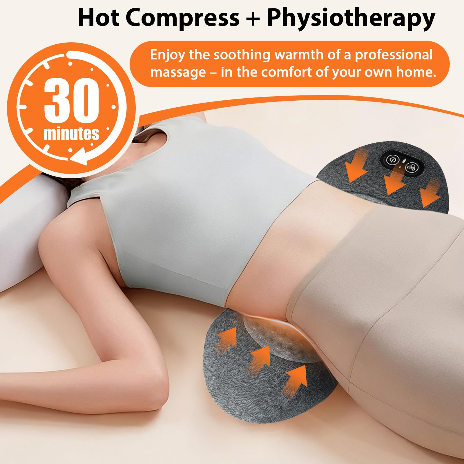 Dispositivo de masaje lumbar eléctrico 3 en 1, dispositivo de tracción lumbar eléctrica, masajeador lumbar eléctrico, masajeador de espalda con tracción, vibración y calor, masajeador inteligente