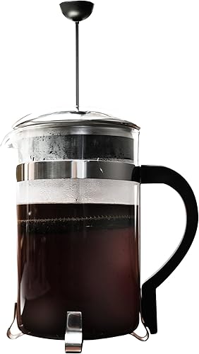 Miniatura 4 de Primula, prensa francesa clásica para 8 tazas de café, con manija negra, Transparente