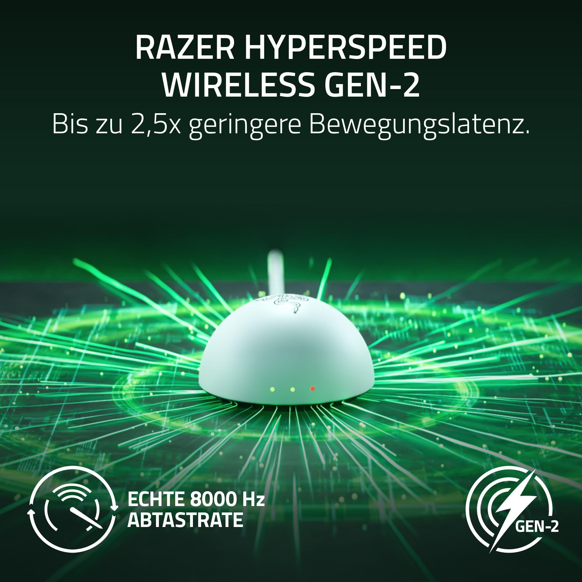 Razer Viper V4 Pro - kabellose symmetrische E-Sport-Gaming-Maus - Ultraleicht 50g - HyperSpeed Gen-2 bis 8 kHz Polling - Focus Pro 50K Sensor - optisches Scrollrad - PC/Mac | Weiß - 4
