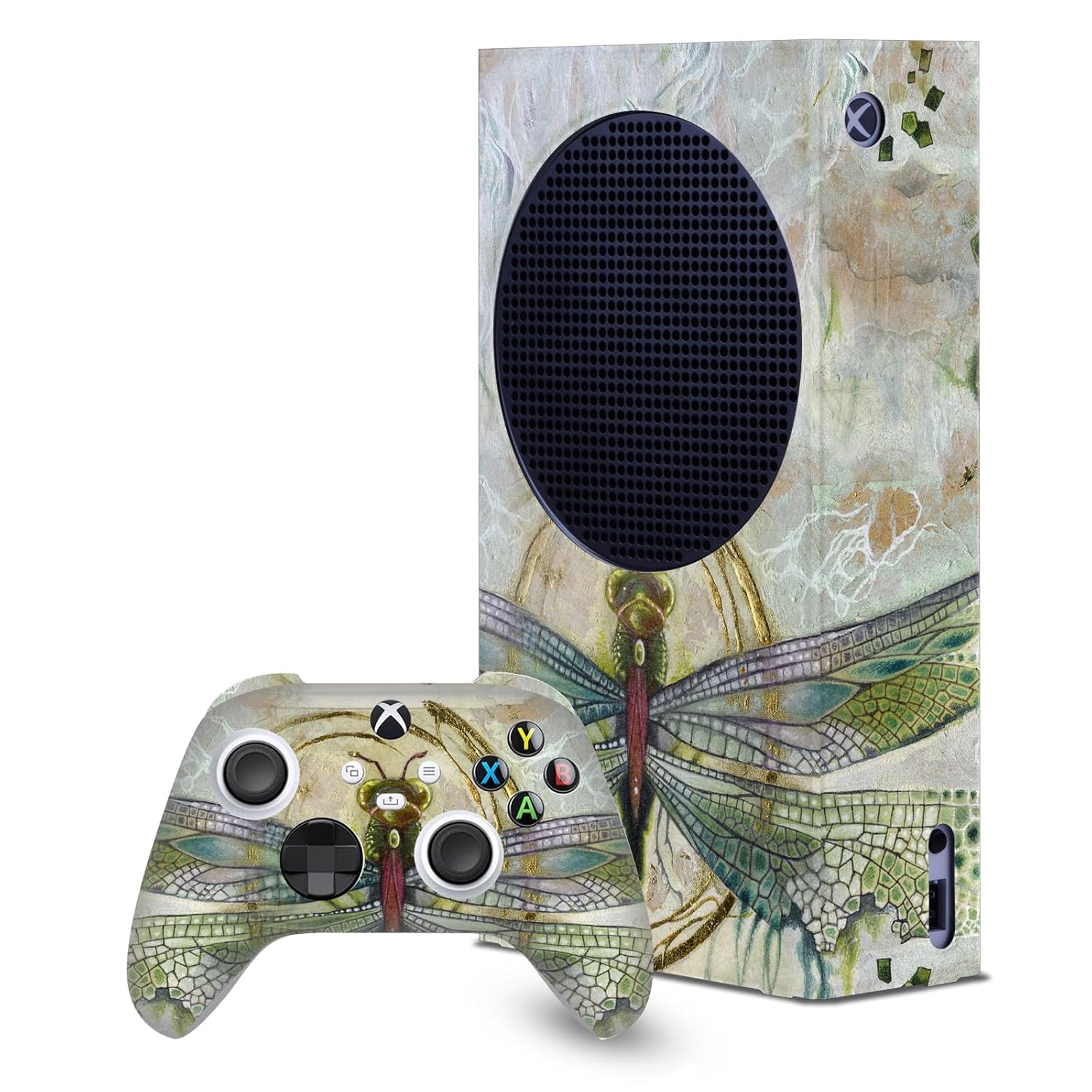 Head Case Designs Officially Licensed Stephanie Law Damselfly 2 Art Mix Game Console Wrap and Game Controller Skin Bundle Compatible With Xbox Series S Console & Controller Bundle