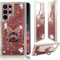 Vista 1 de Zase Funda transparente compatible con Samsung Galaxy S22 Ultra 5G, con purpurina líquida, linda funda protectora flexible de ajuste delgado, diseño