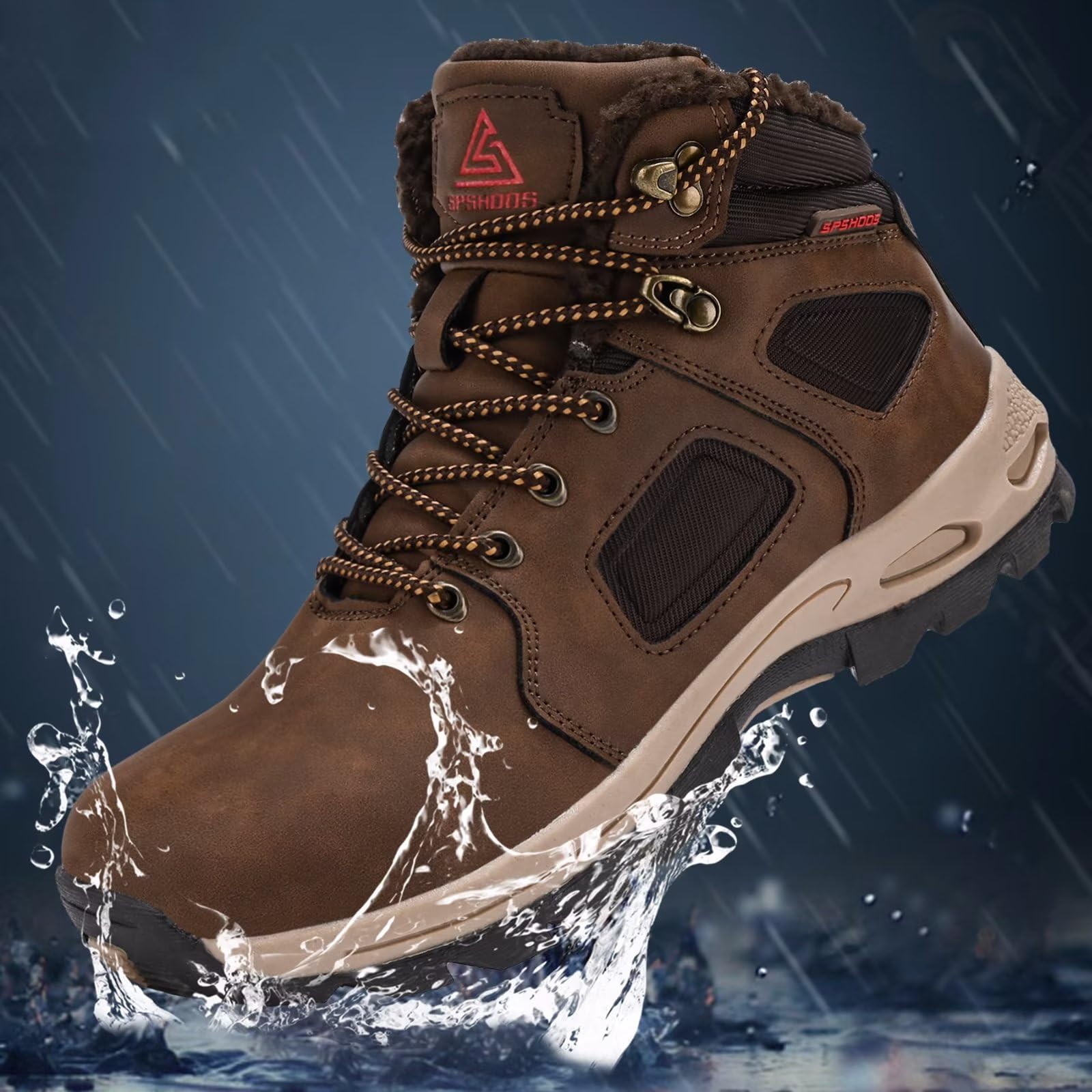Stivali da Neve Uomo Caldo Stivali Invernali Impermeabile | Antiscivolo Scarpe da Inverno Comode Trekking Boots Outdoor Sneakers da Trekking