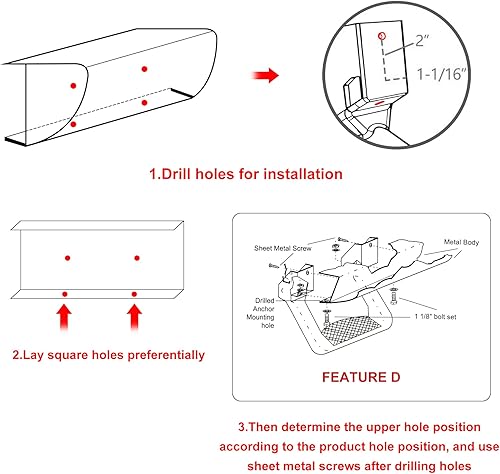 Miniatura 6 de Juego de 2 piezas (1 par) de escalones laterales de camión con recubrimiento en polvo negro, incluye soportes de montaje, se adapta a varios