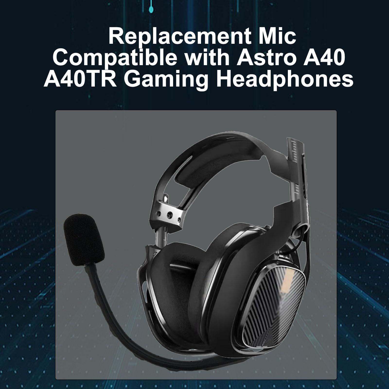SPTSSWET Replacement Microphone Compatible with Astro A40 A40TR Gaming Headphones Noise Cancellation Mic Work for PS5 PS4 PC Mac Xbox One with Windscreen,3.5mm Black 7inch
