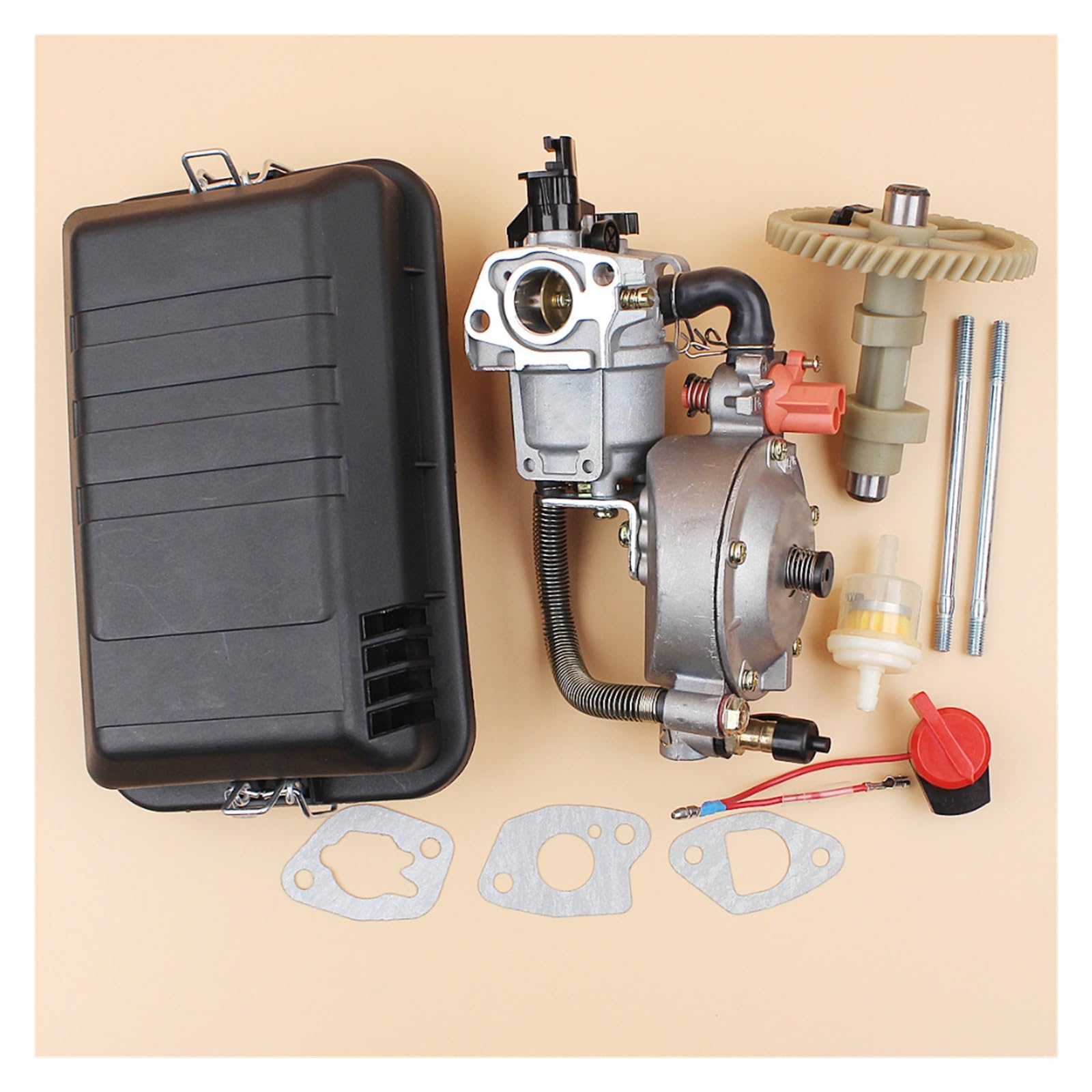 1 Juego de perno de carburador de Gas, carcasa de filtro de aire, Kit de árbol de levas apto for GX160 GX200 168F 5.5HP 6.5HP, piezas de generador de gasolina de motor