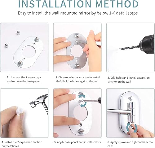 Miniatura 7 de Espejo de maquillaje iluminado recargable montado en la pared, espejo de aumento 10X para baño, espejo de maquillaje de doble cara con luces, 3