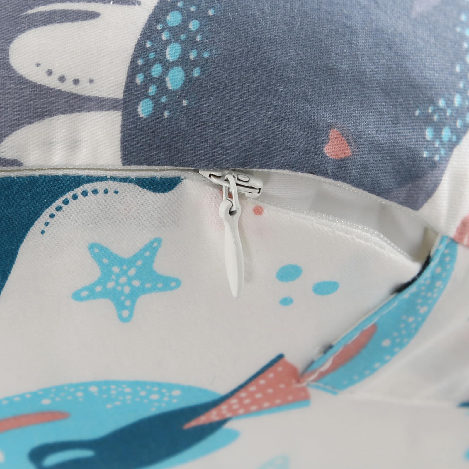 TOPCHANCES Stillkissen Stillkissenbezug Aus 100% Baumwolle Klein Für Baby,Motherhood Stilleinlagen Atmungsaktives,Herausnehmbares Und Waschbares Erstausstattung(Unterwasserwelt 65×55cm)