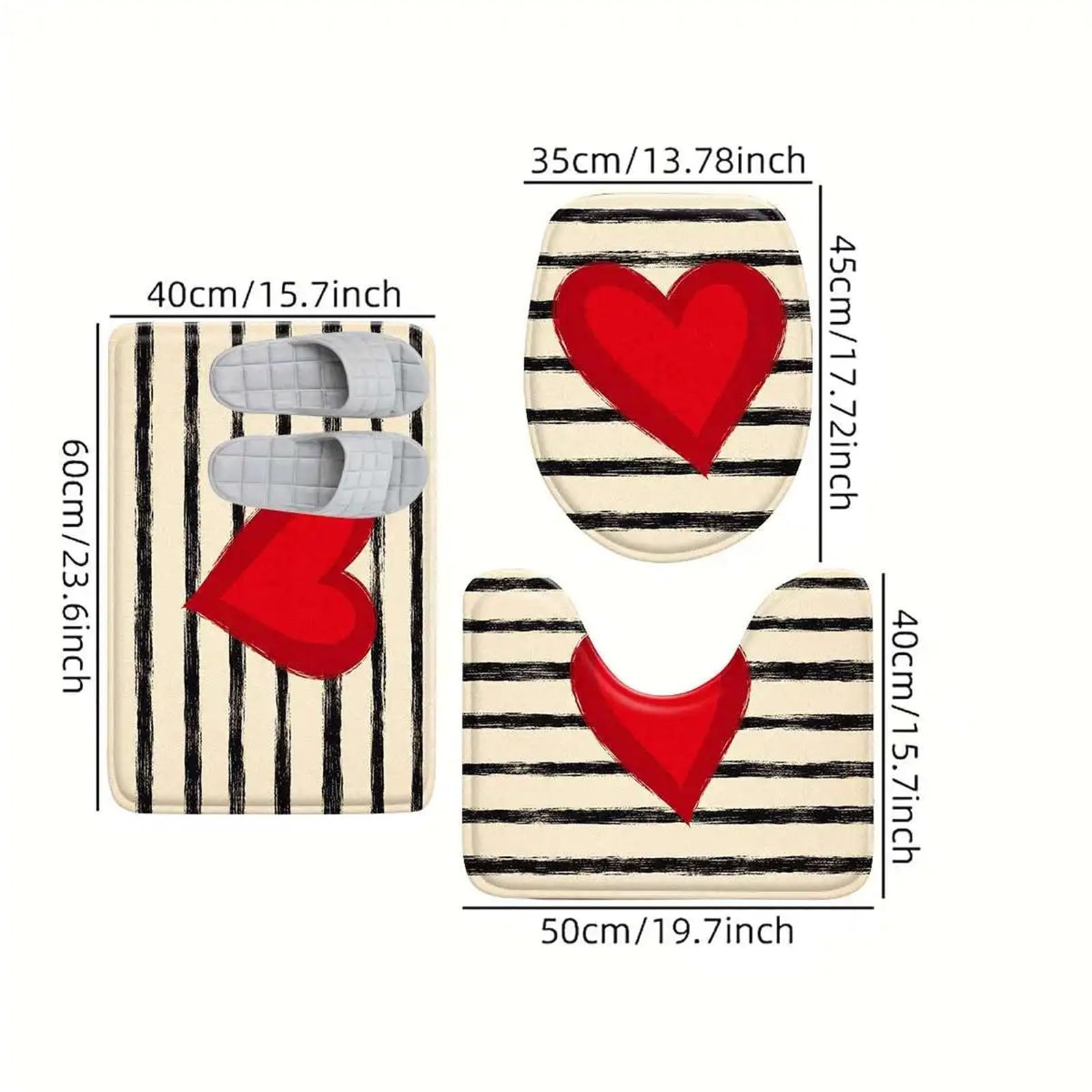 Tapis de Bain Tapis de Bain crème 3 pièces