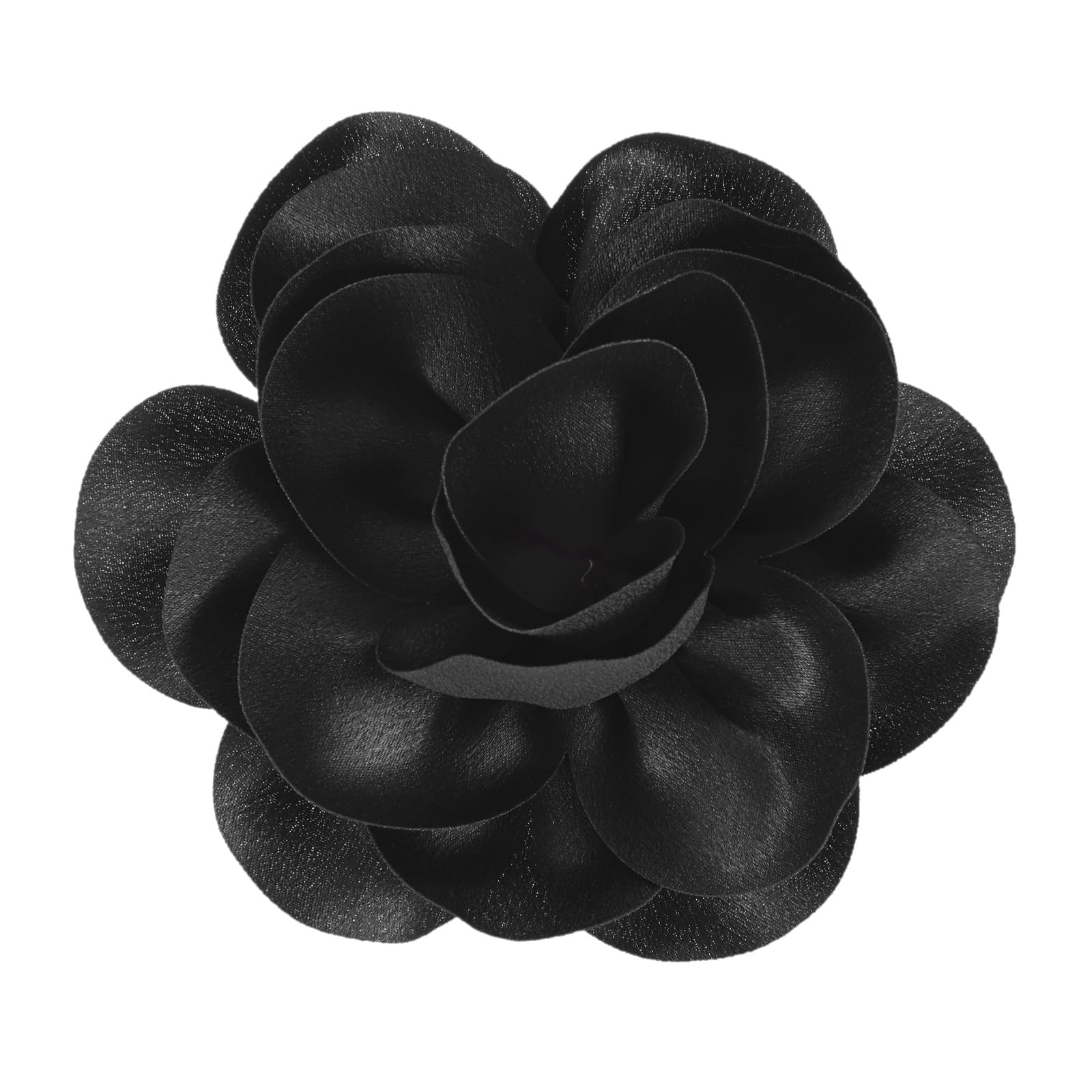 M METERXITY Rose Flower Brooches and Pins for Women 5.5 Inch Lapel Pins Dainty Satin Fabric Big Camellia Hair Flowers Clips for Wedding/Parties/Clothes/Jewelry [14cm