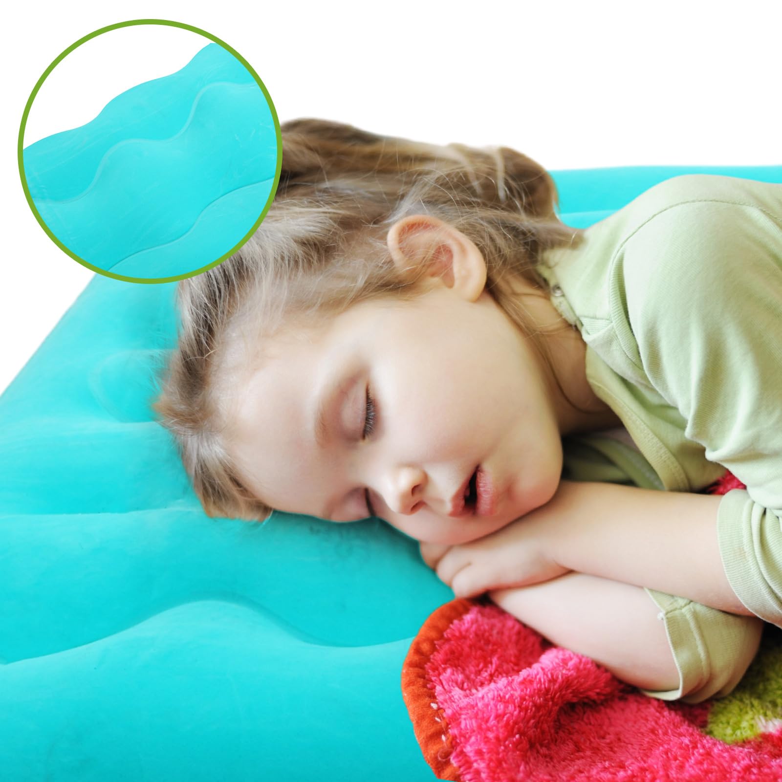 Windyun Kids Inflatable Airbed Travel Bed Sleeping Pad Blow up Camping Beds Leak Proof Inflatable Mattress with Velvety Thickened Surface for Girls Boys Camping Toddler Play Tent Indoor (6 Pcs)