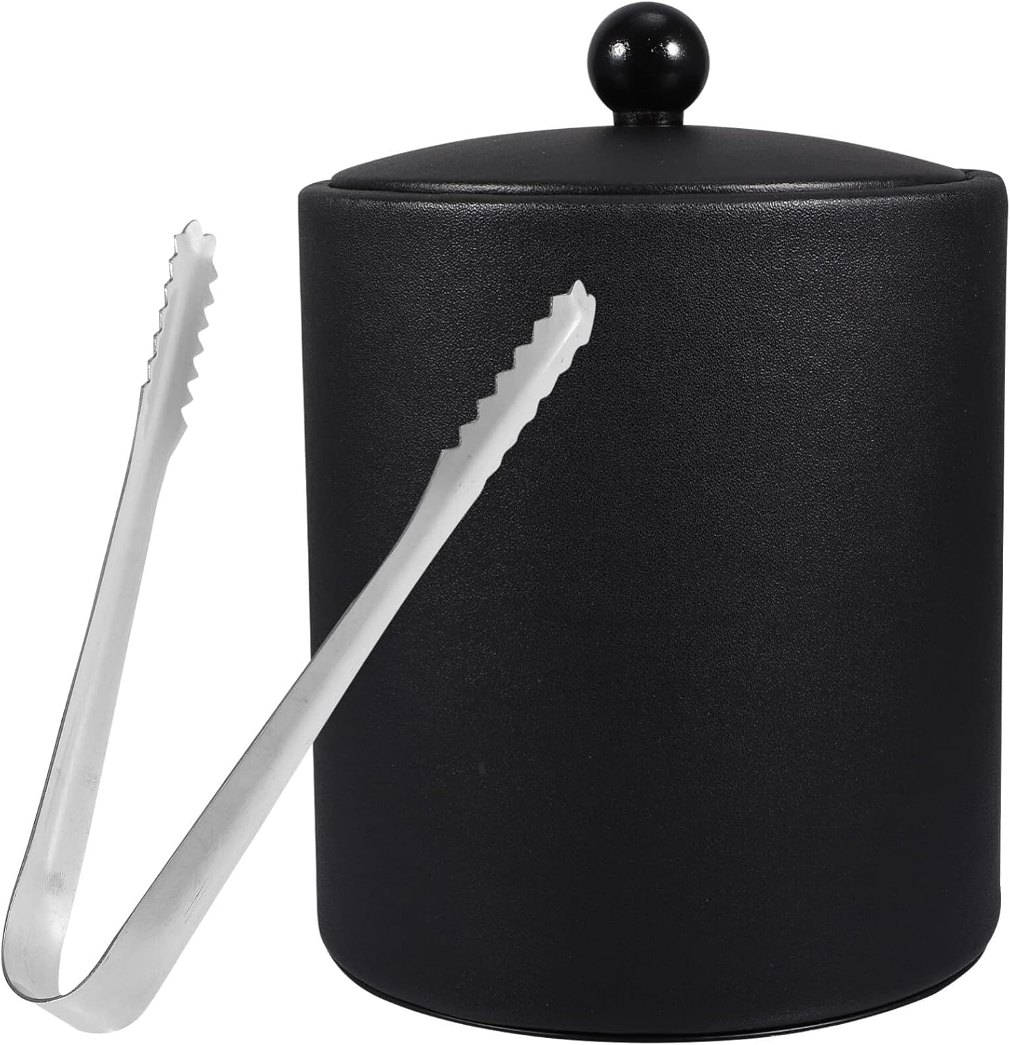 Niltracy Multicolor Ice Bucket With Lid, Tongs And Strainer, Stainless Steel Insulated Ice Bucket For Cocktail Bar, Ideal For Cocktail Bar, Parties, Chilling Wine, 5.5 X 5.5 X 7.3 Inches (Black)