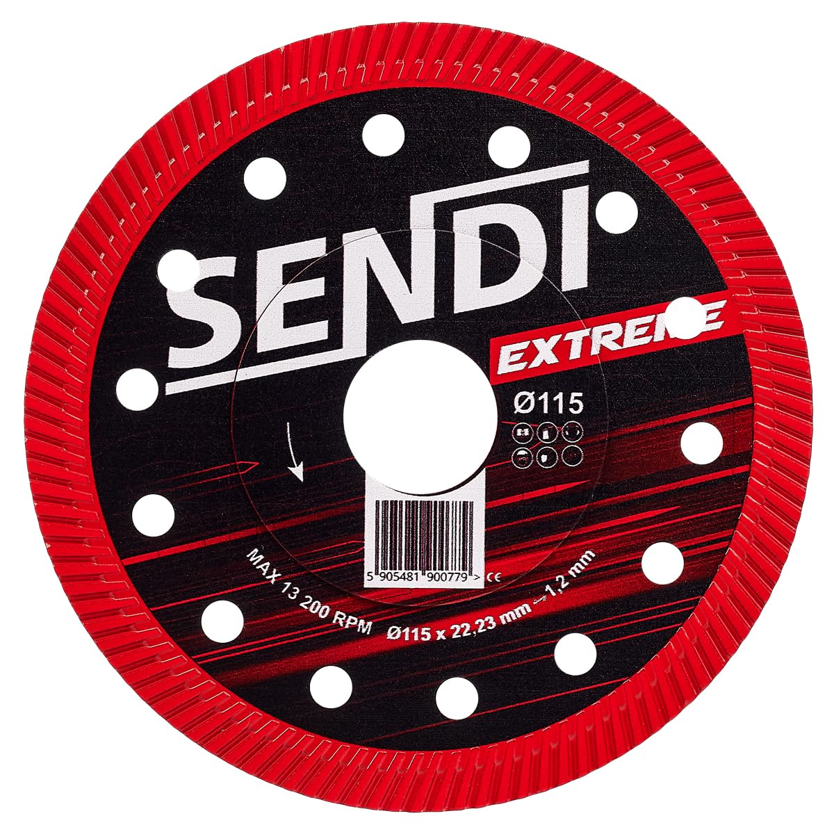 Disco de Diamante SENDI EXTREME - Diseñado para cortes rapidos y precisos - Apto para Porcelanico,Pasta blanca,Gres etc...- Disco hecho para Alicatadores y Albañiles. (115mm)
