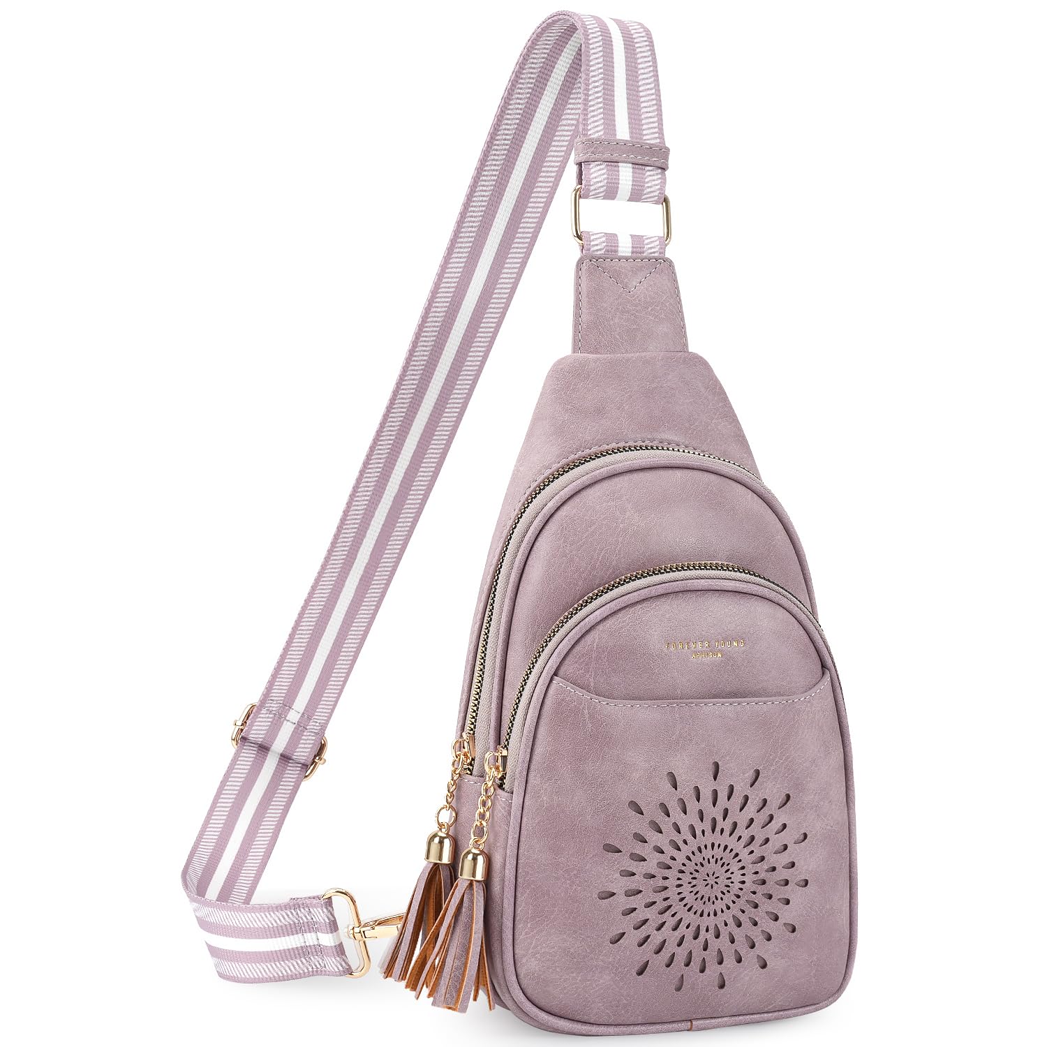 APHISON Small Sling Bag Cell Phone Purse Vegan Leather Fanny Crossbody Bag for Women Trendy Chest Backpack Adjustable Strap | Small, Vegan Leather,