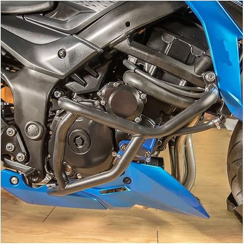 Barras de choque de acero negro para motocicleta, barra de choque, jaula deslizante para acrobacias, marco de protección de motor, protectores de