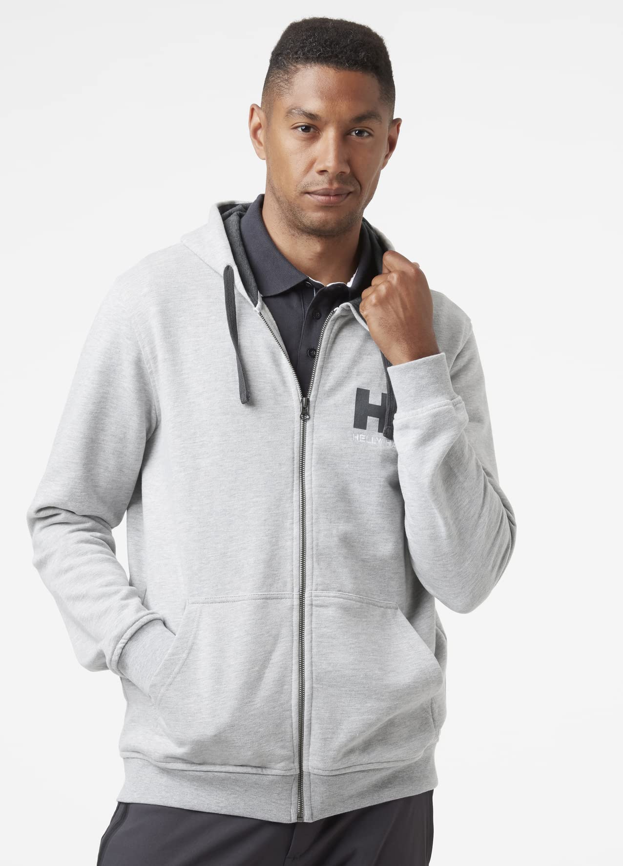 Helly Hansen Uomo HH Logo Felpa con Cappuccio e Zip Intera