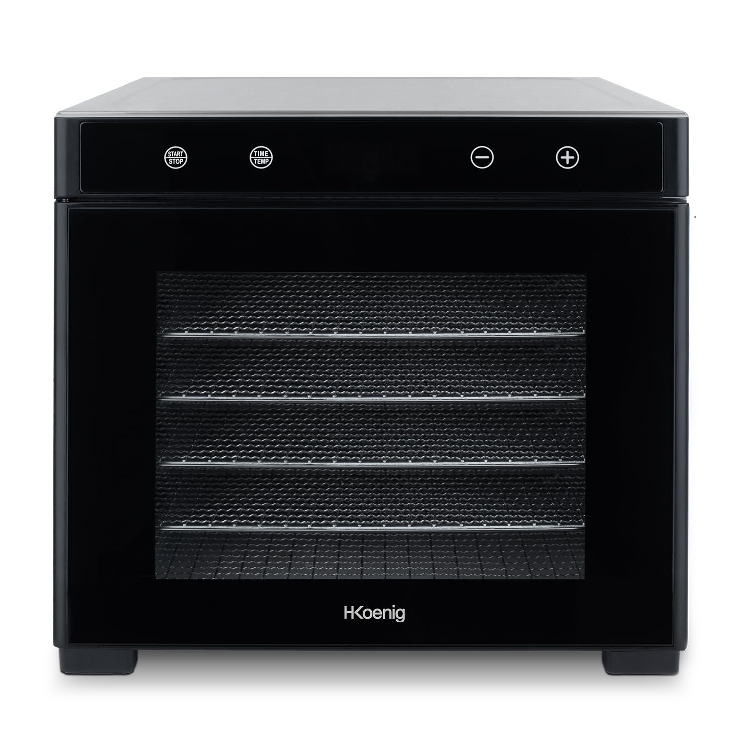 H.Koenig Déshydrateur Alimentaire de nourriture DSY900, pour Fruits, Légumes, Herbes, 6 Plateaux à Séchage amovibles, Thermostat variable de 35° à 75°C, Minuterie jusqu'à 48H, Ecran LCD tactile, 650 W