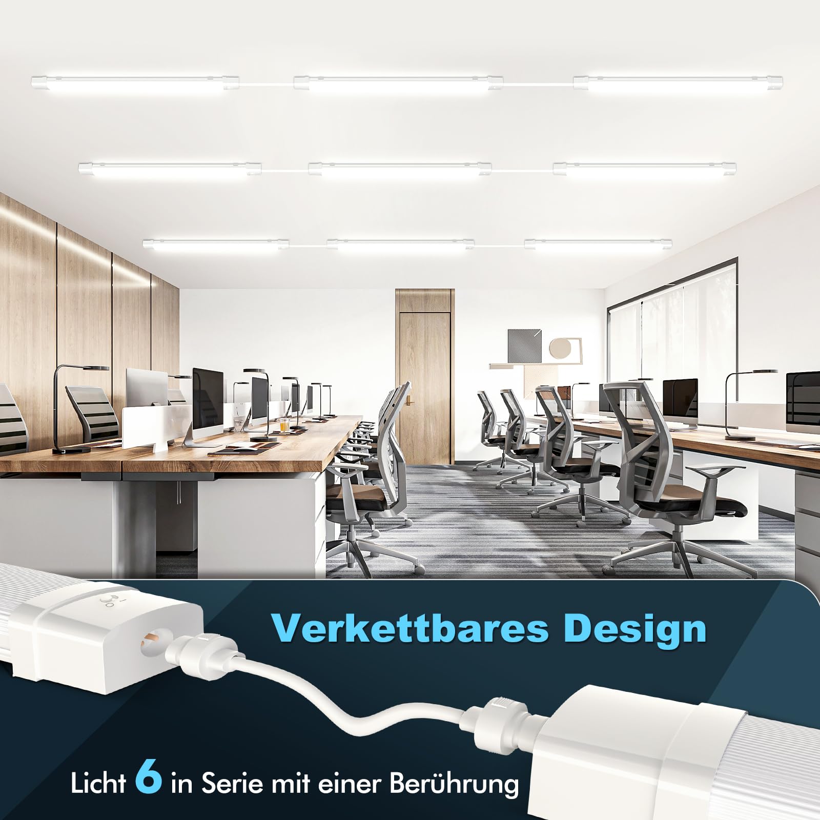 LED Feuchtraumleuchte | 115CM Werkstattlampe, 40W 4800LM Deckenleuchte Röhre - 2er IP54 Wasserdicht Neutralweiß 4500K Verknüpfbar Neonröhre mit Bewegungsmelde für Büro Garage Werkstatt Keller