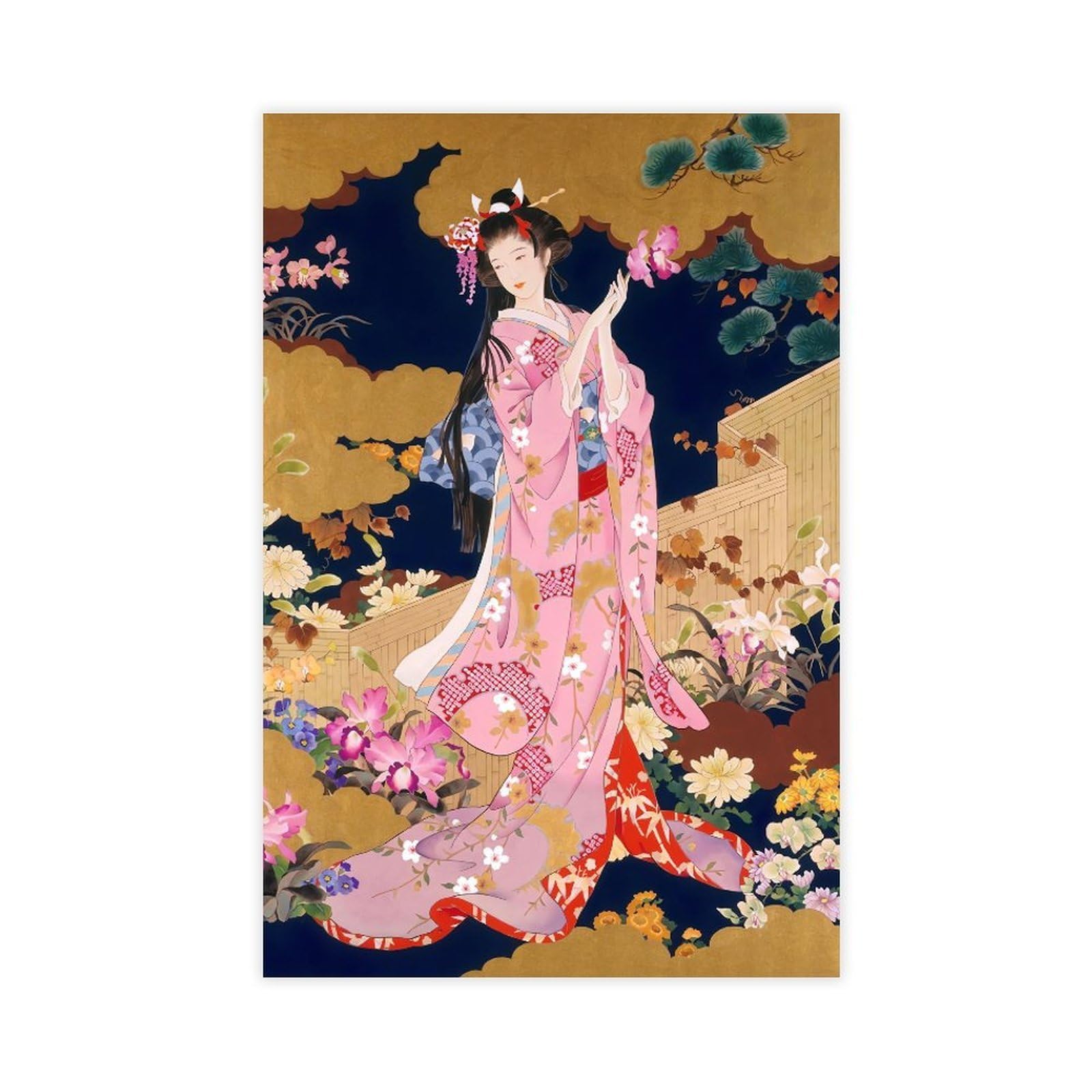 QNVJQKDSI Japanese Geisha Art (30) Canvas Poster Wall Art Decor Print Picture Paintings for Living Room Bedroom Decoration 20" L X 30" W