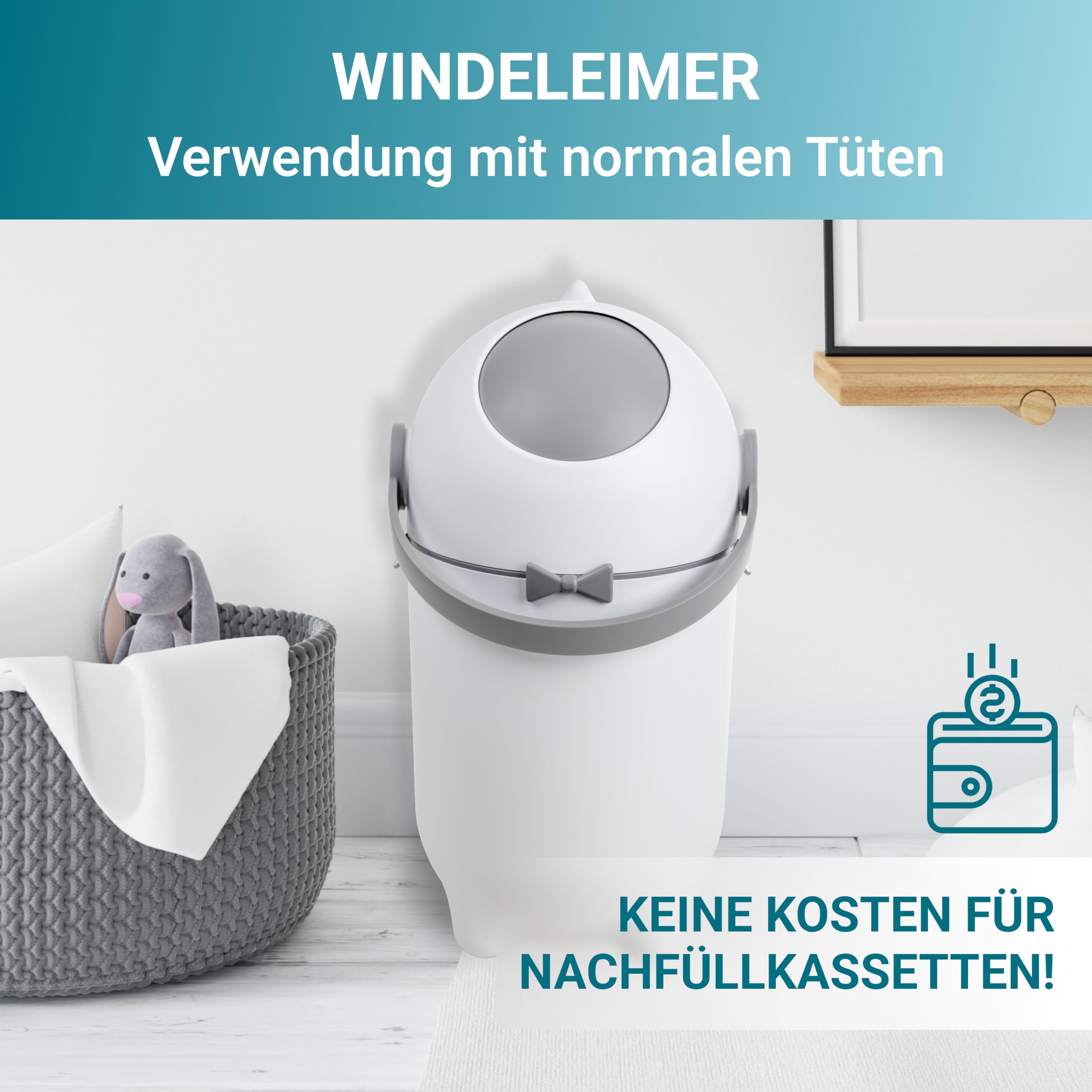 Poubelle à couches, système anti-odeur, utilisable avec des sacs normaux, sans odeur et économique, cadeau pour les nouveaux parents, baby shower et nouveau-nés