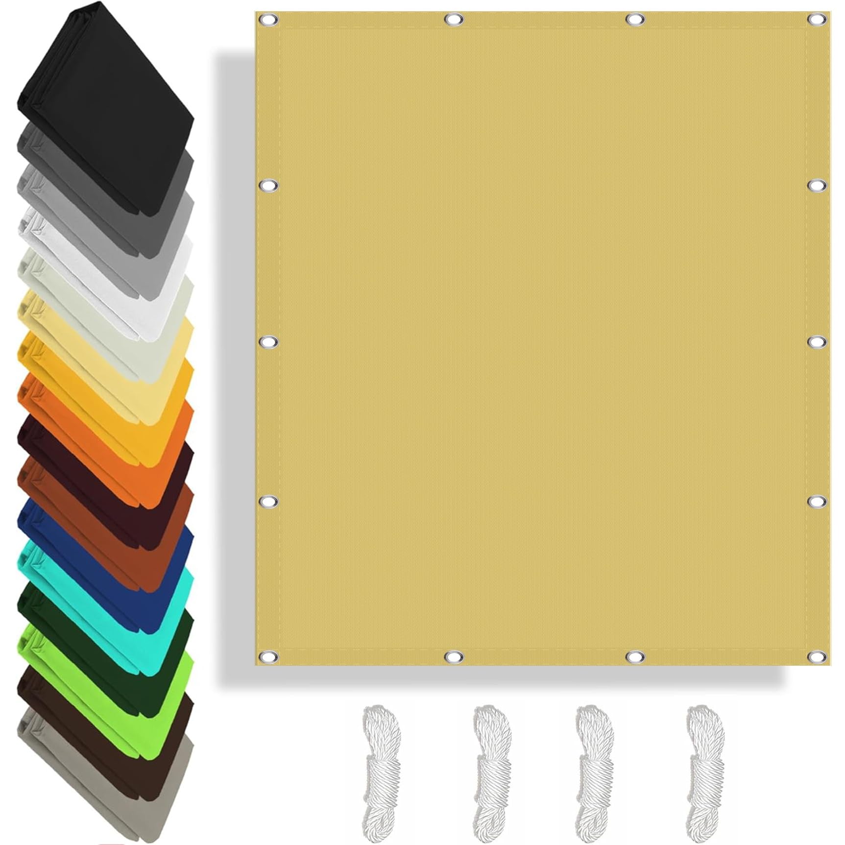 Voile d'ombrage jaune sable de 100x290 cm pour aménager un coin fraîcheur au jardin