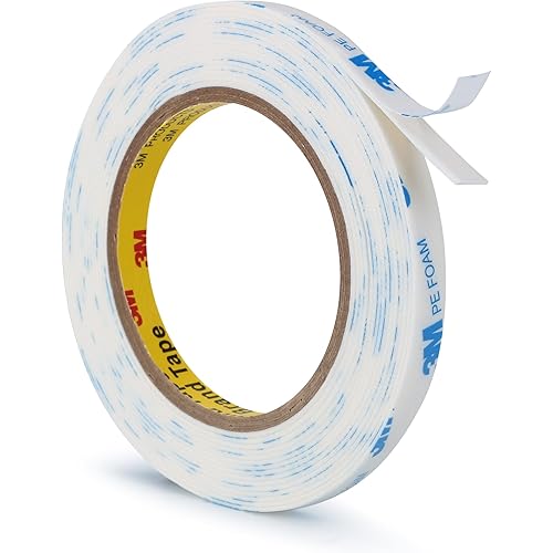 3M Double Sided Tape 0.39"×16.5Ft, No Damage Double Sided Wall Tape, Heavy Duty PE Foam Mounting Tape Removable Waterproof for Wallpaper Painted Wall Decor Crafts Arts DIY Paint Picture Poster