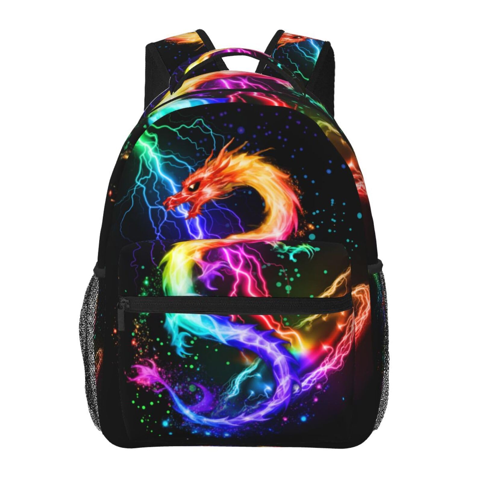 Giwawa Rainbow Dragon Backpack for Girls Cool Lighting Bookbags for 2nd 3rd 4th 5th 6th Grade Boys Kids Animal Backpacks Back to School Gifts