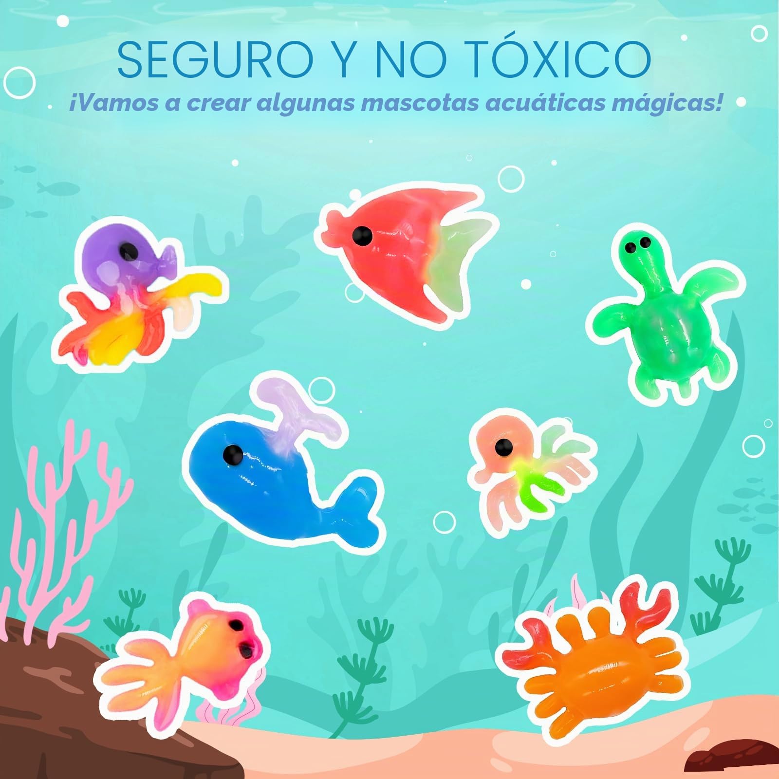 MOMSIV Set de Aqua Gelz, juguete mágico DIY de 3D de hidrogel para niñas a partir de 4 5 6 7 años, kit de juguete creativo Magic Water Elf con 12 colores y 12 formas para niños