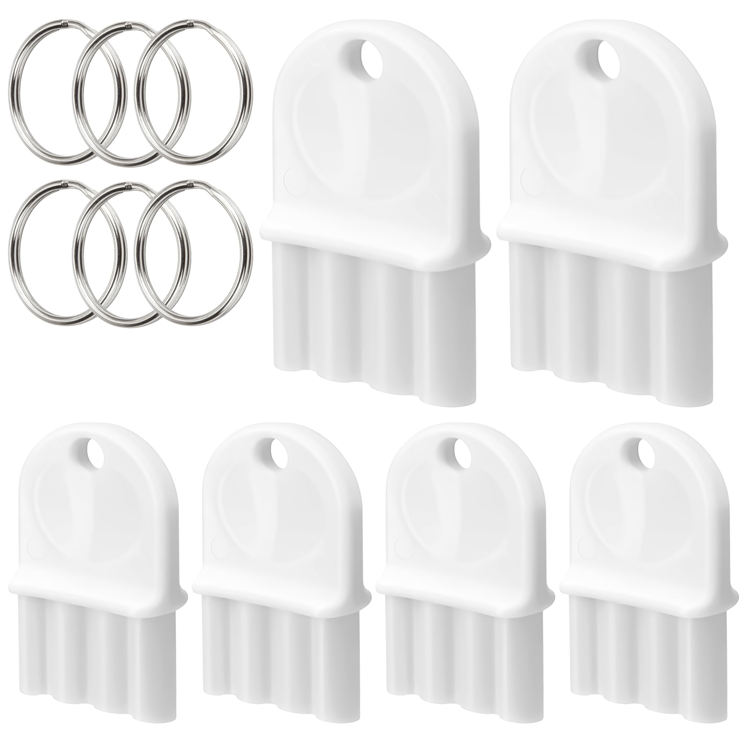 Universal Toilet & Paper Towel Dispenser Keys 6 Pack – White Tissue Hard Plastic Waffle Replacement, Perfect for Most Commercial Dispensers and Bathroom Holders, Professionals Janitors Maintenance