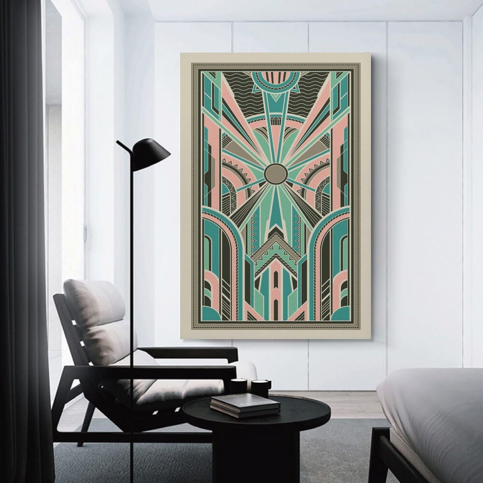 Art Deco Print,Pink Green Print,Pink Blue Art Deco, Deco, Pink