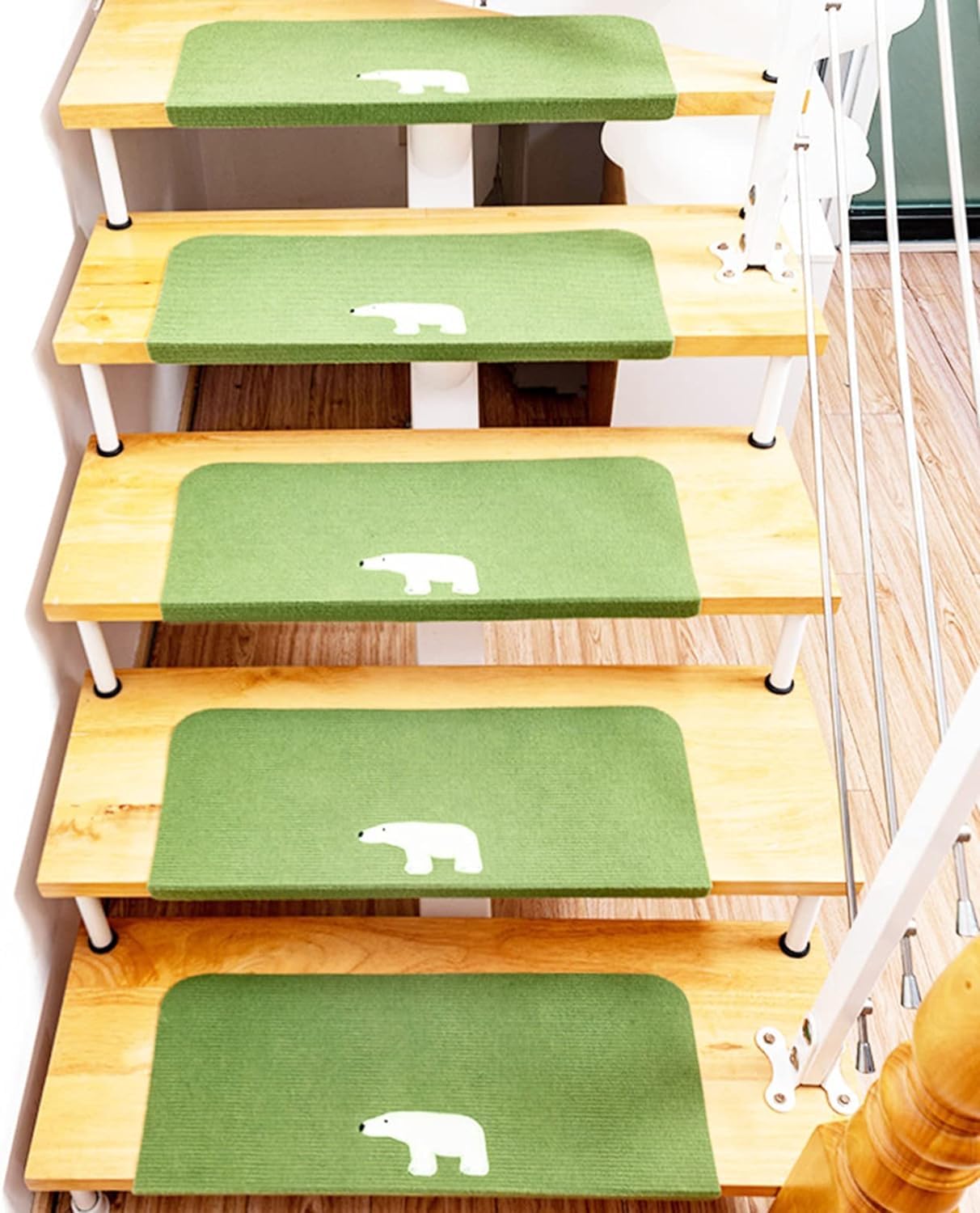 Lot de 15 dalles de moquette autocollantes antidérapantes pour marches en bois, protections d'intérieur douces, faciles à appliquer et à entretenir, parfaites pour la sécurité de la maison