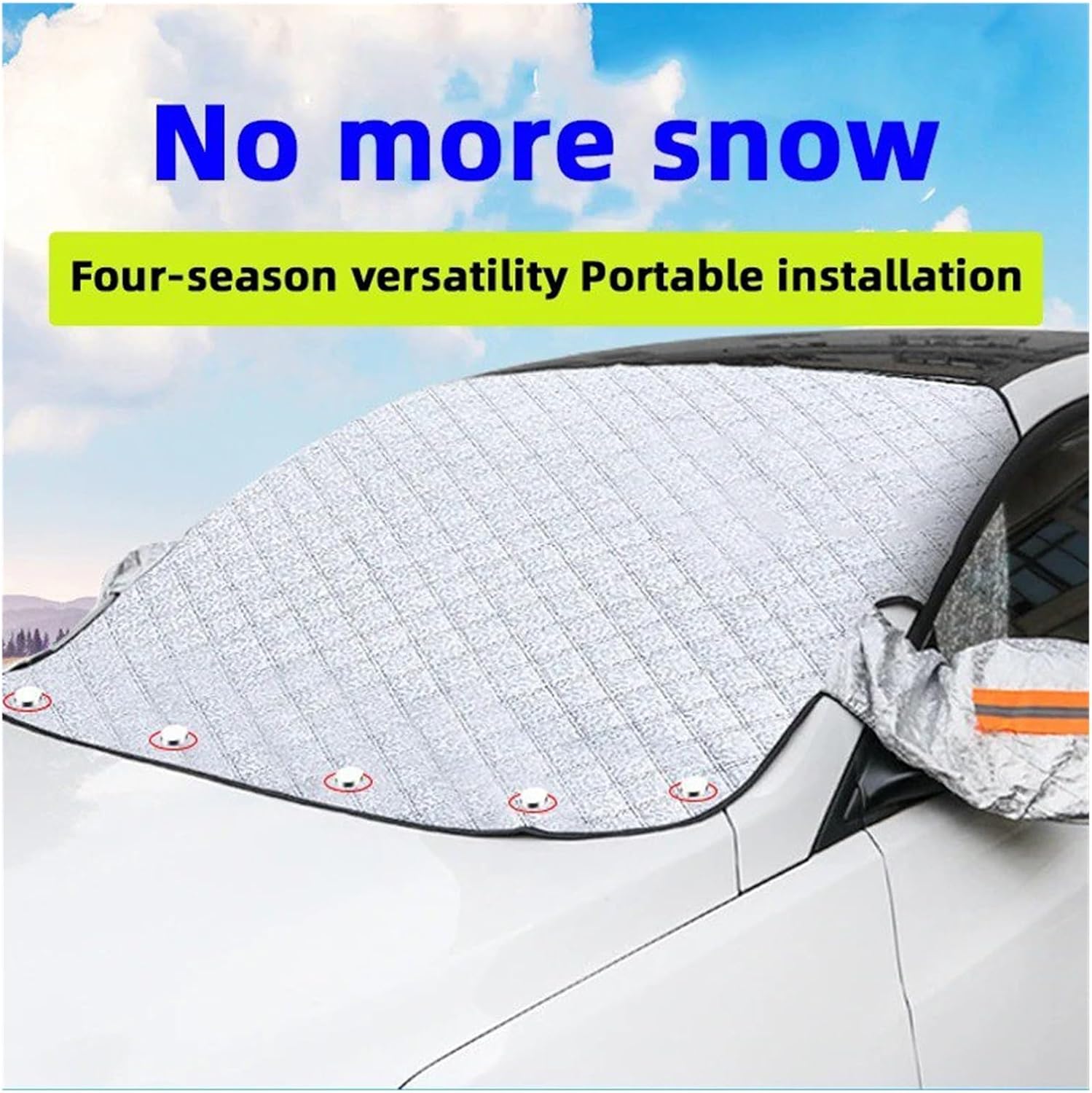 Snow Protection for Cars Thickened Magnetic Car Windshield Cover Anti Snow Frost Ice Sun Shield Universal Waterproof Windproof(SUV)