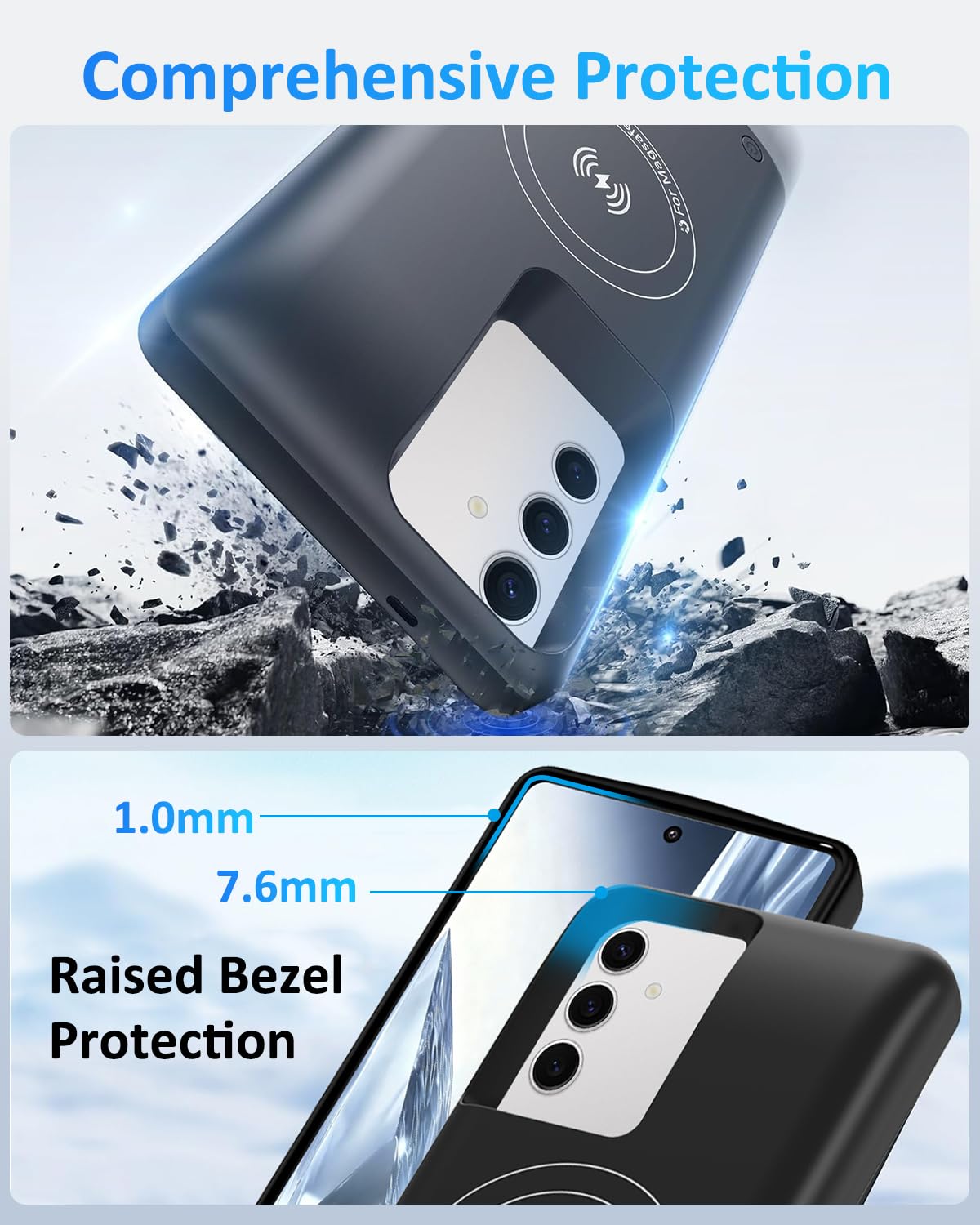 Custodia per Samsung Galaxy S25 Plus/S24 Plus (15.000 mAh), caricatore portatile GAN-Tech ricaricabile, custodia protettiva per batteria esterna per Galaxy S25 Plus/S24 Plus