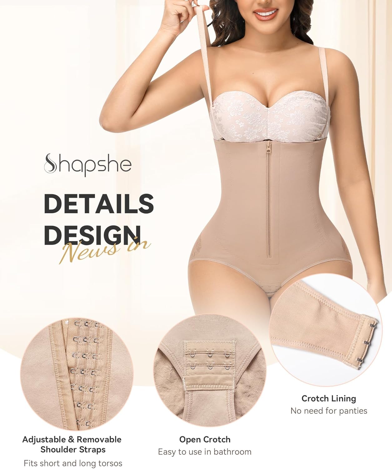 SHAPSHE Fajas Colombianas Moldeadoras Stage 2 High Compression Body Shaper Seamless Butt Lifting Shapewear with Zipper - Image 6