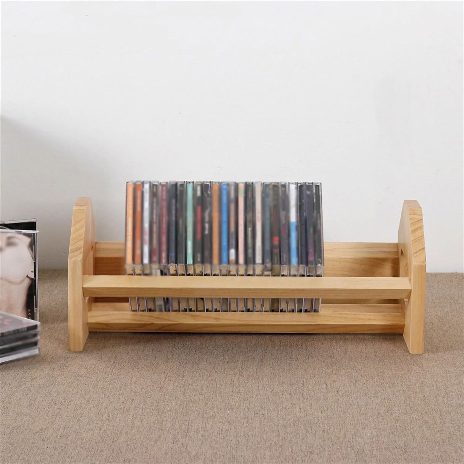Custodia per CD Espositore da tavolo for CD, porta-album in legno for l'ufficio domestico Portadischi