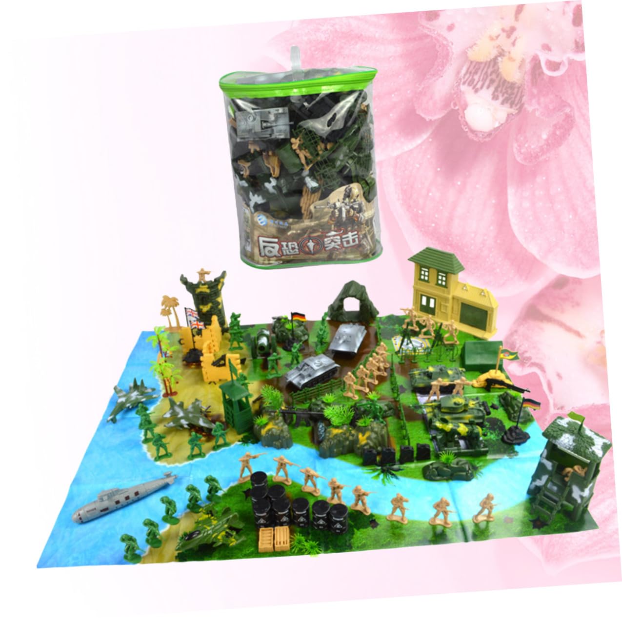 Set Militare 130 Pezzi Plastica Soldatini Simulazione | Tavolo Sabbia, Design Vivido, Stile Contemporaneo, Giocattoli Soldatini