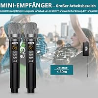 YGiTK UHF Professzionális Vezeték Nélküli Mikrofonszett - 2x30 Csatornás Kézi Mikrofon, 6-10 Órás Üzemidő, Karaoke, Buli, Esküvő, DJ 3