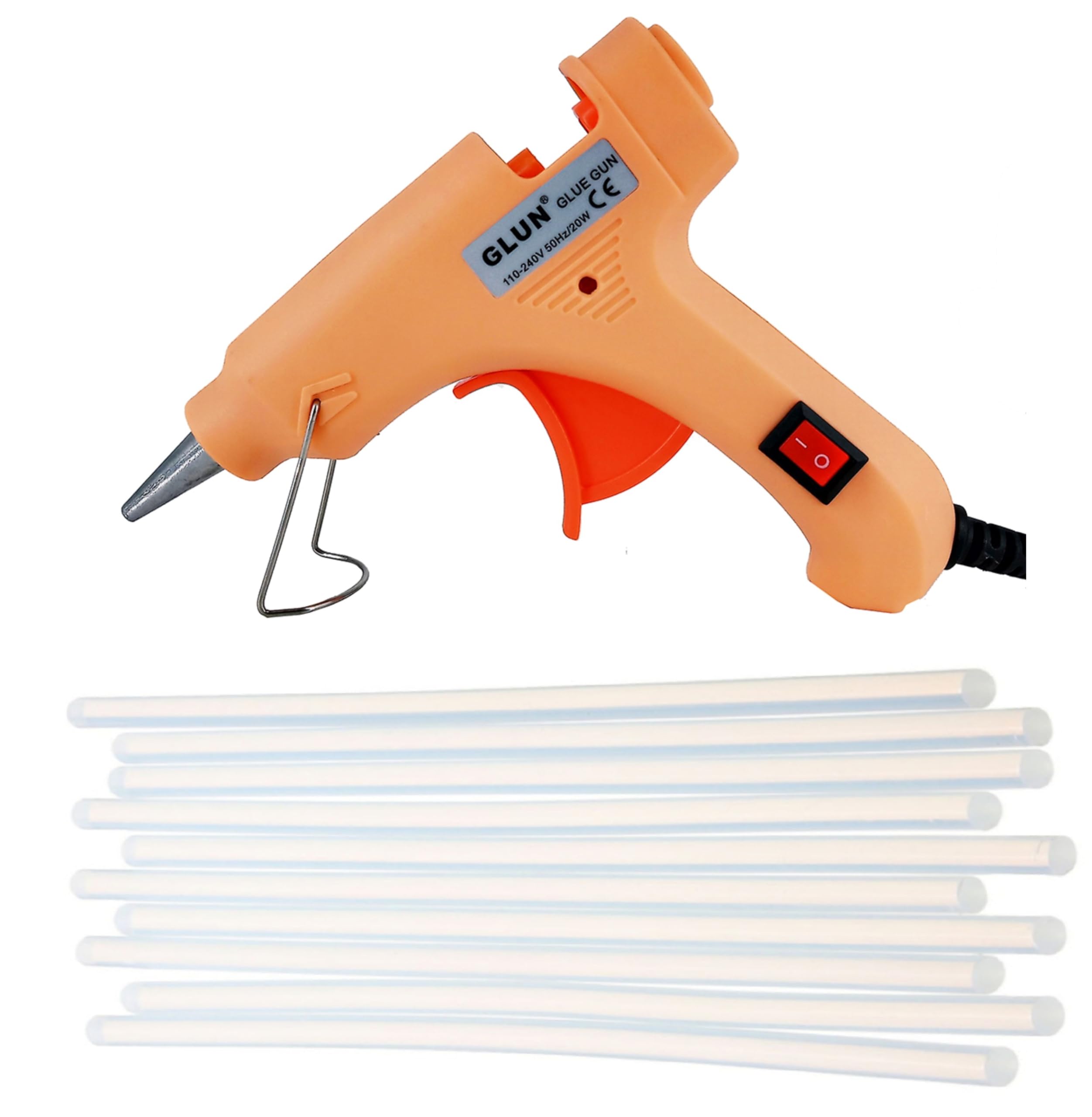 GLUN 20 Watt Glue Gun Peach Colour With 7Mm Glue Sticks 6 Inch,On And Off Switch Button,Led Indicator,Transparent Glue Sticks For Craft Specialist And Diy Works(20W 10 Sticks) (B0CL34MB8G) Amazon Price History, Amazon Price Tracker