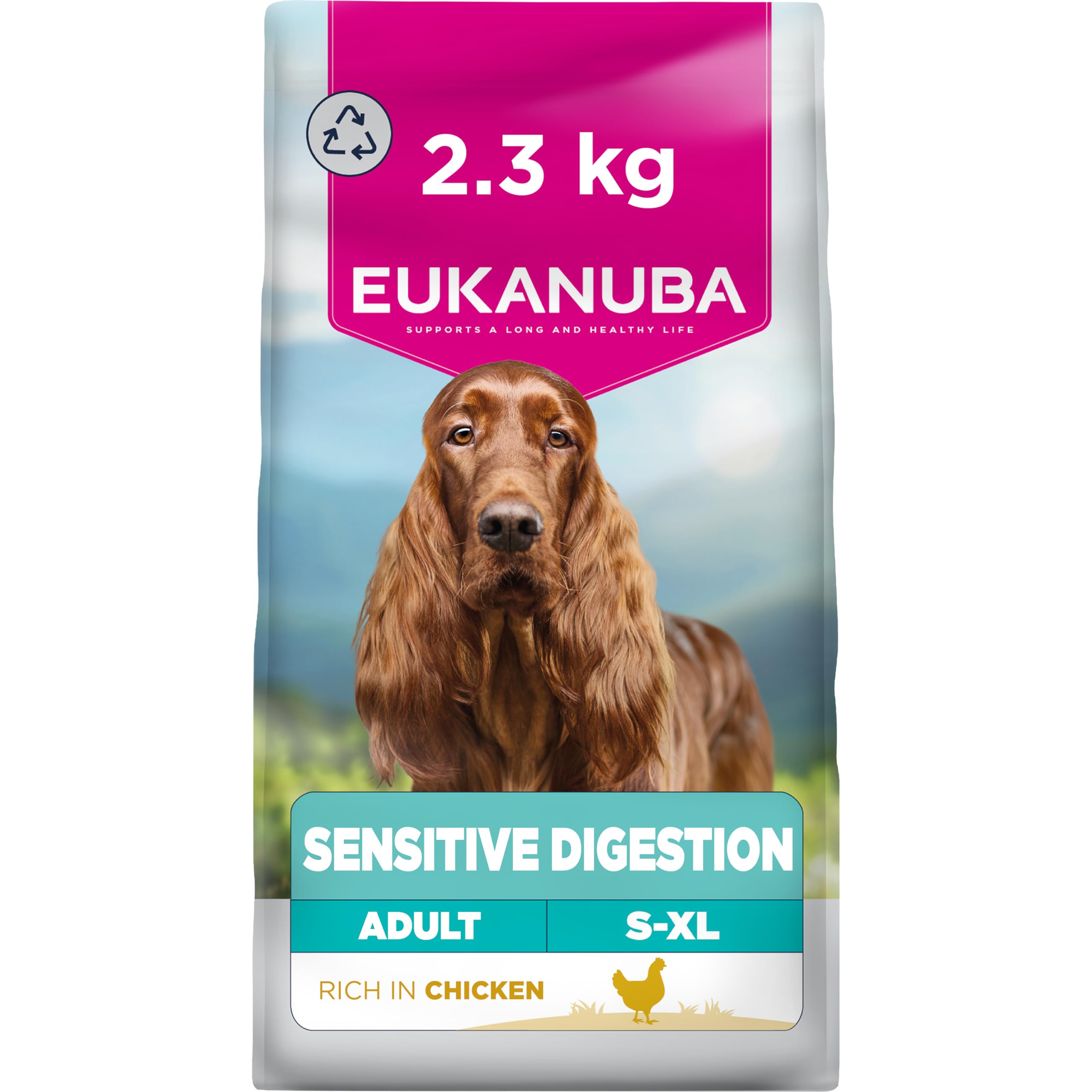 Eukanuba Sensitive Digestion Highly Digestible - Complete Dry Dog Food for Adult Dogs with Chicken, 2.3kg