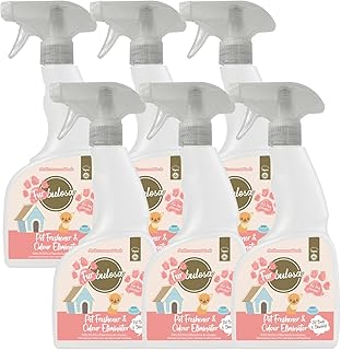 Fabulosa Furbulosa Pet Freshener & Odour Eliminator, Multi Purpose, Multi Surface Pet Disinfectant Liquid, Sofa, Upholstery, and Soft Furnishings Cleaner, 500ml, 6 Pack, Mediterranean Woods